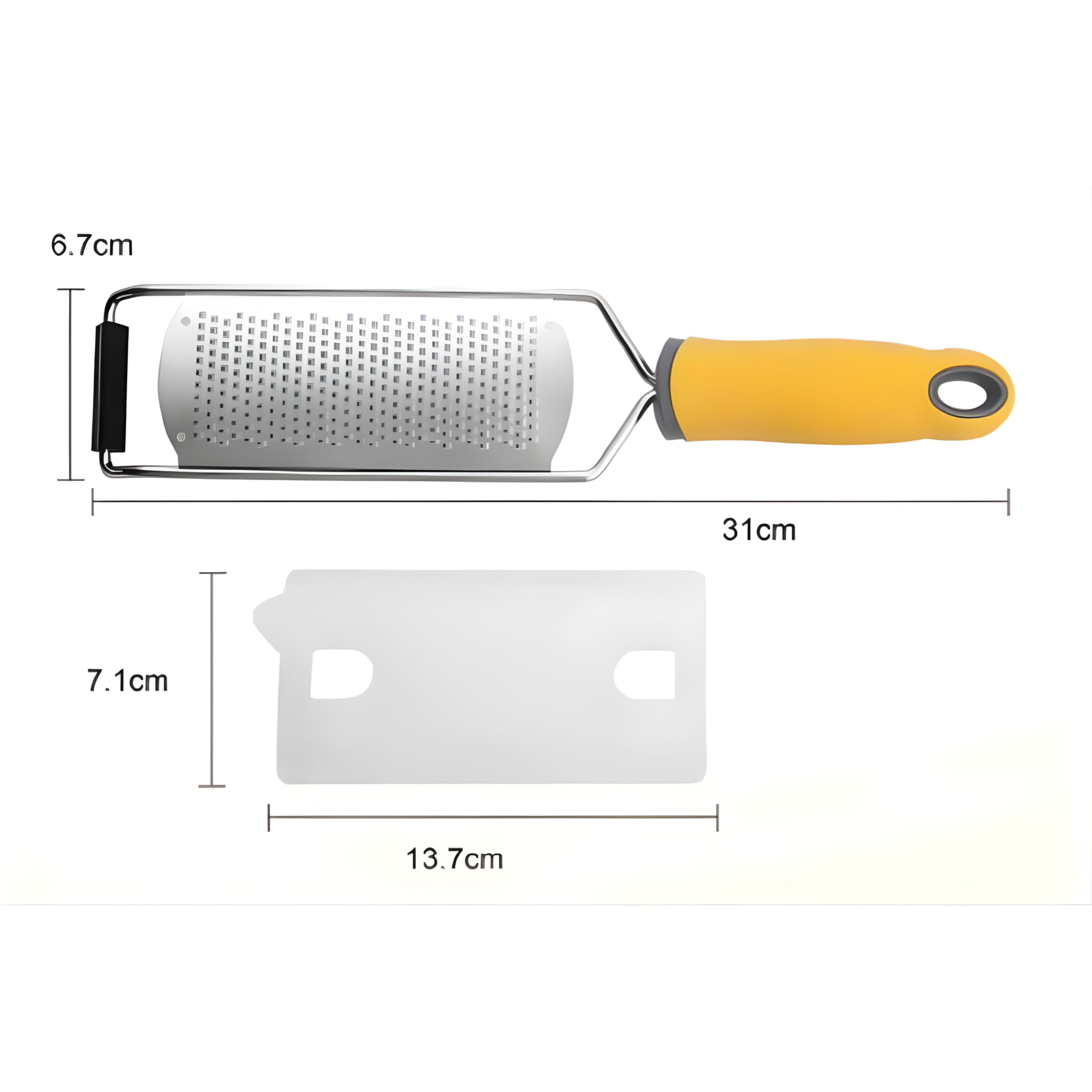 Kitcheniva Large Stainless Steel Cheese & Citrus Zester with Cover & Brush