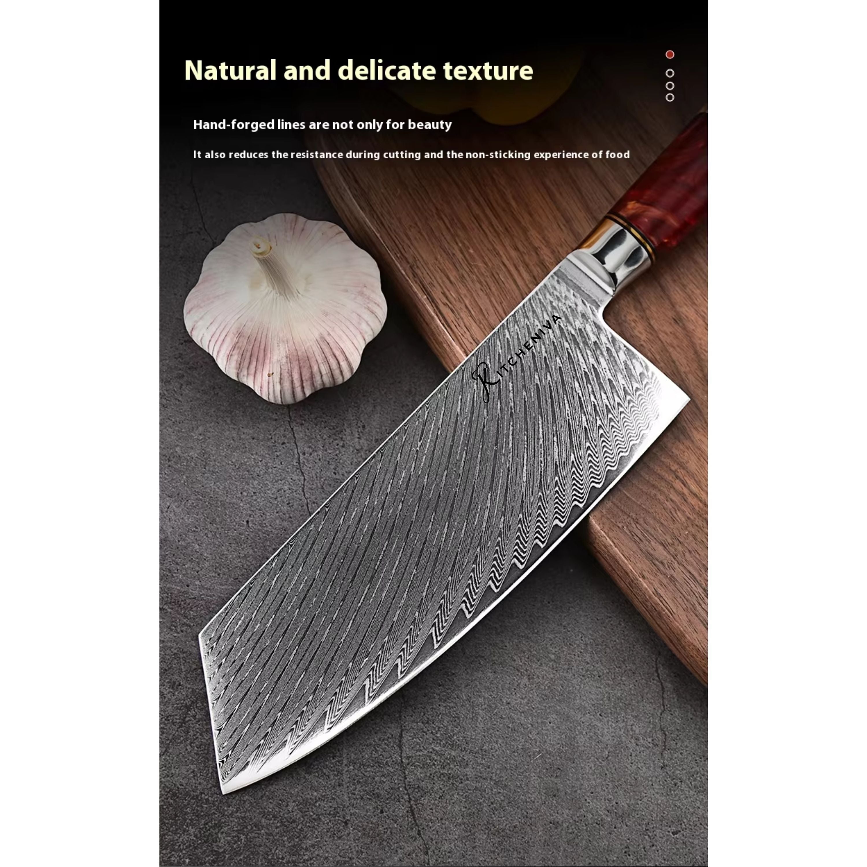 Kitcheniva 6-Piece VG10 Core 67 Layer Damascus Steel Japanese Style Knife Set with Wood Resin Handle