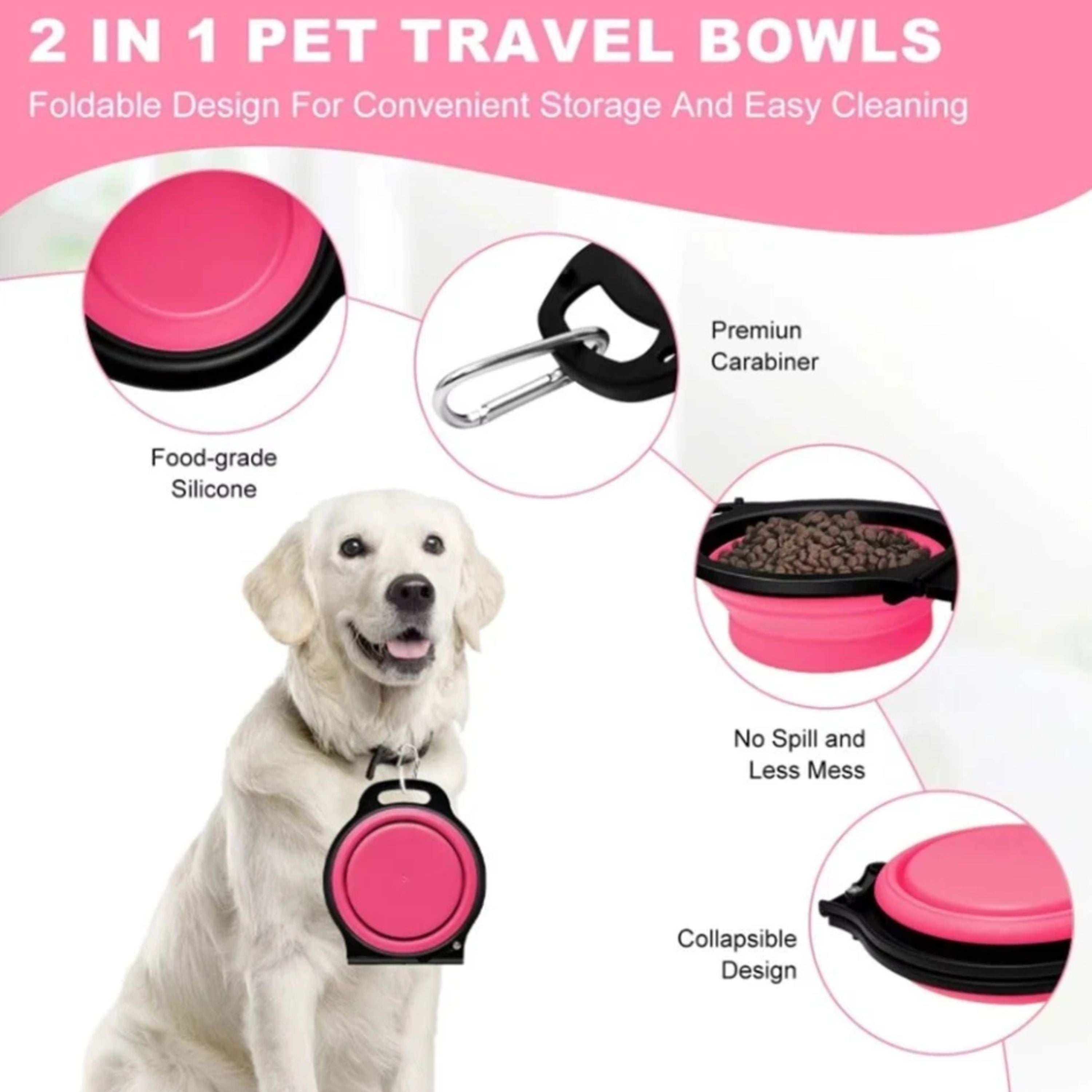 Kitcheniva Portable Collapsible Pet Bowl 4 Pcs