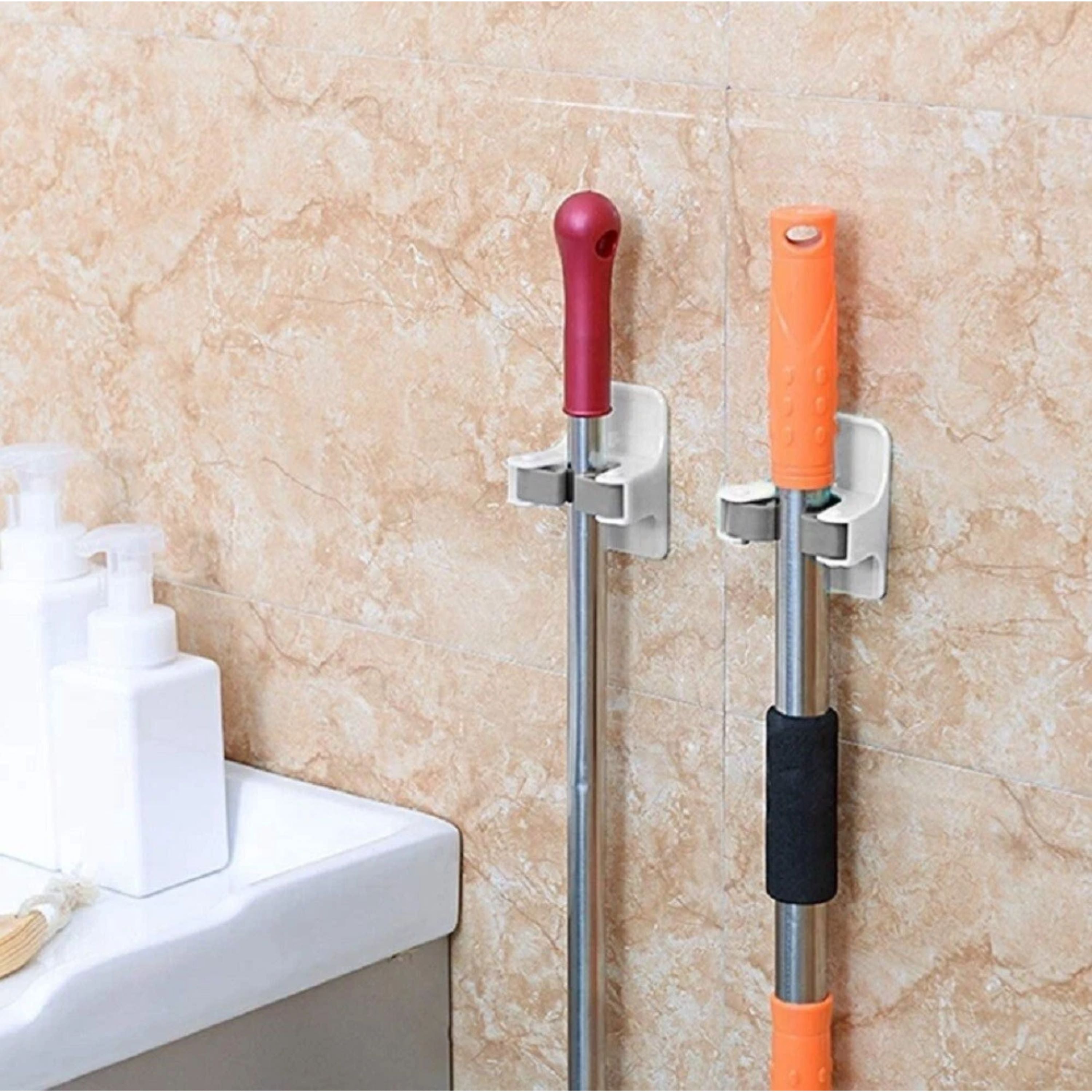 Kitcheniva Self-Adhesive Broom Holder Set 4 Pack