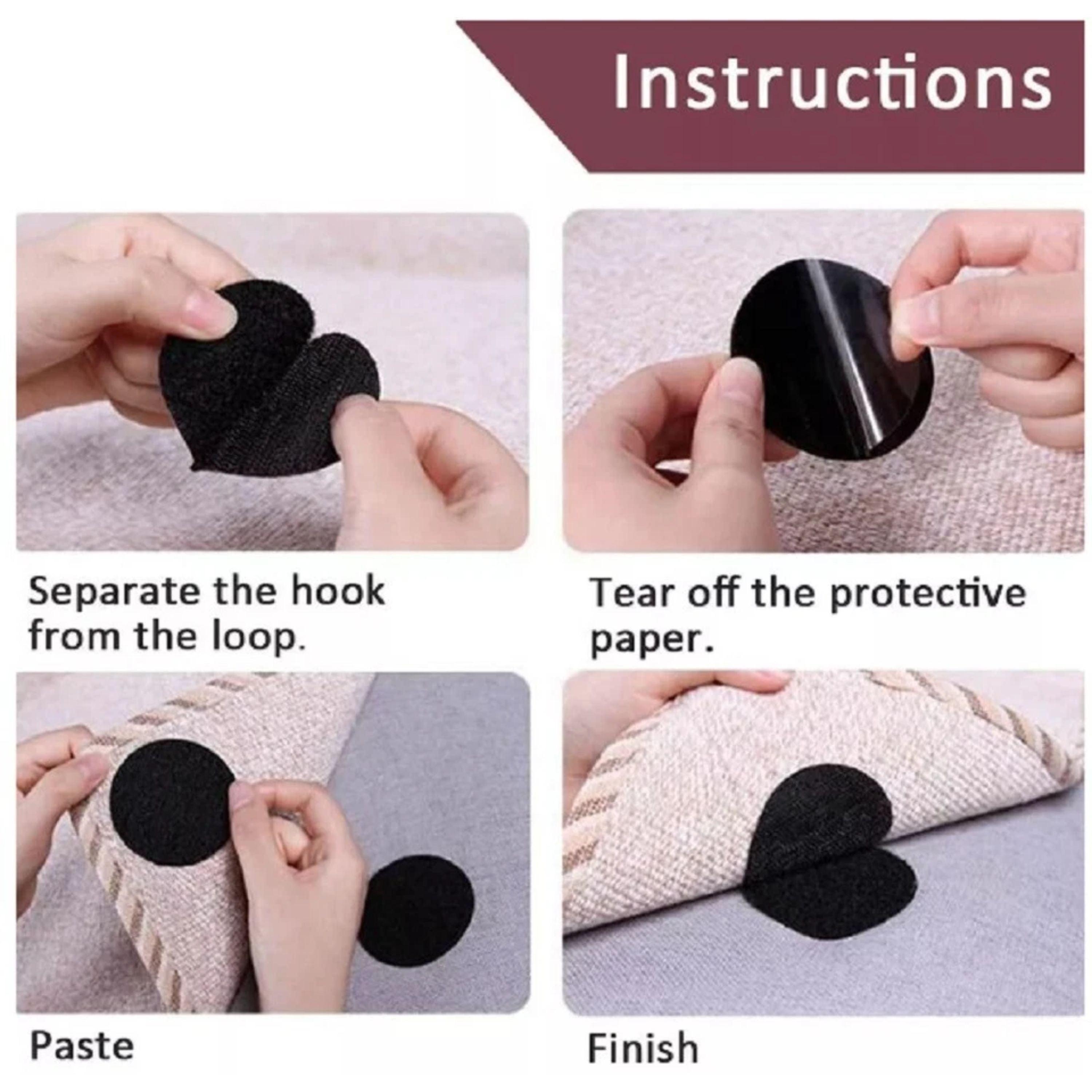 Kitcheniva Self-Adhesive Nylon Hook & Loop Tape 20 Pairs