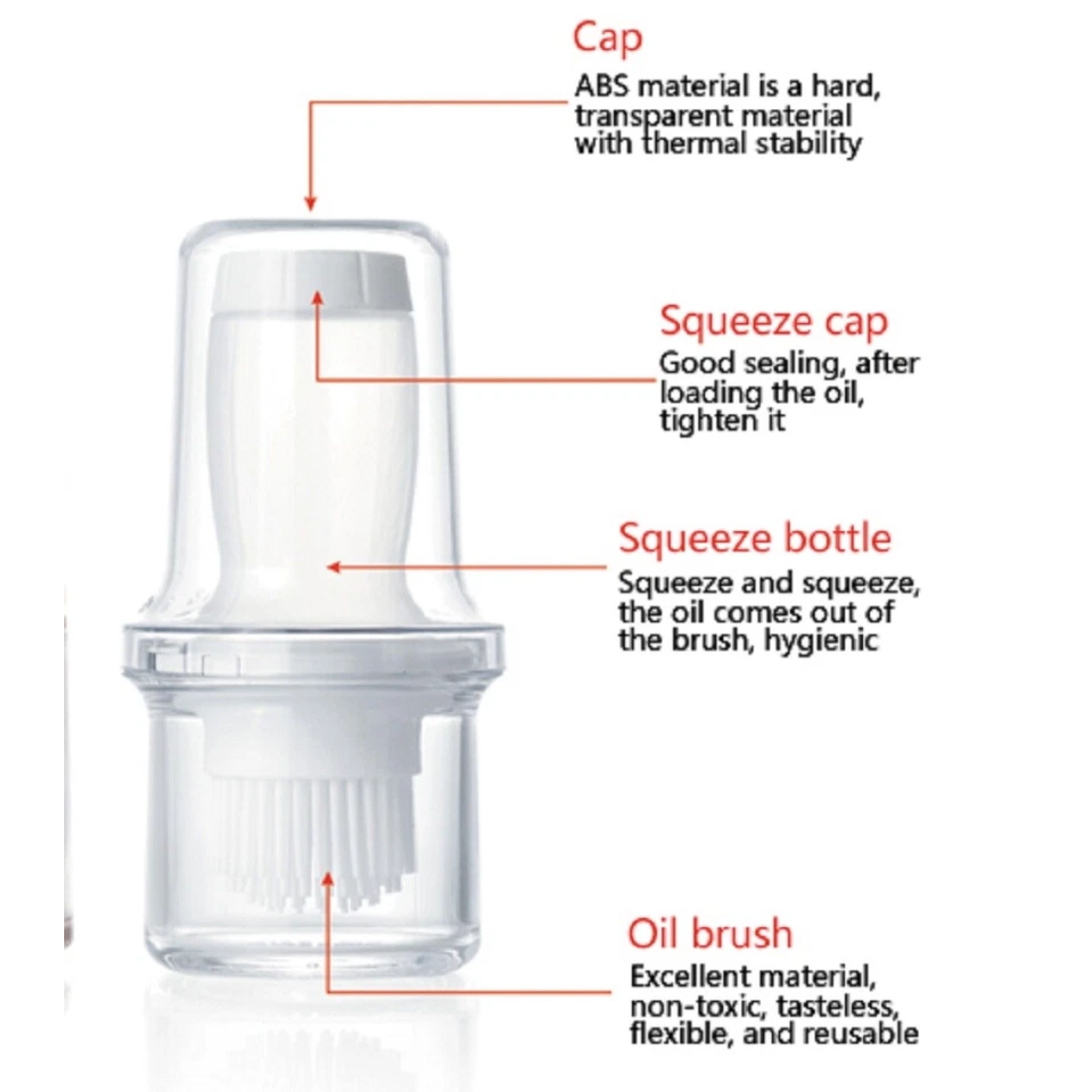 Kitcheniva All-in-One Silicone Oil Bottle Brush