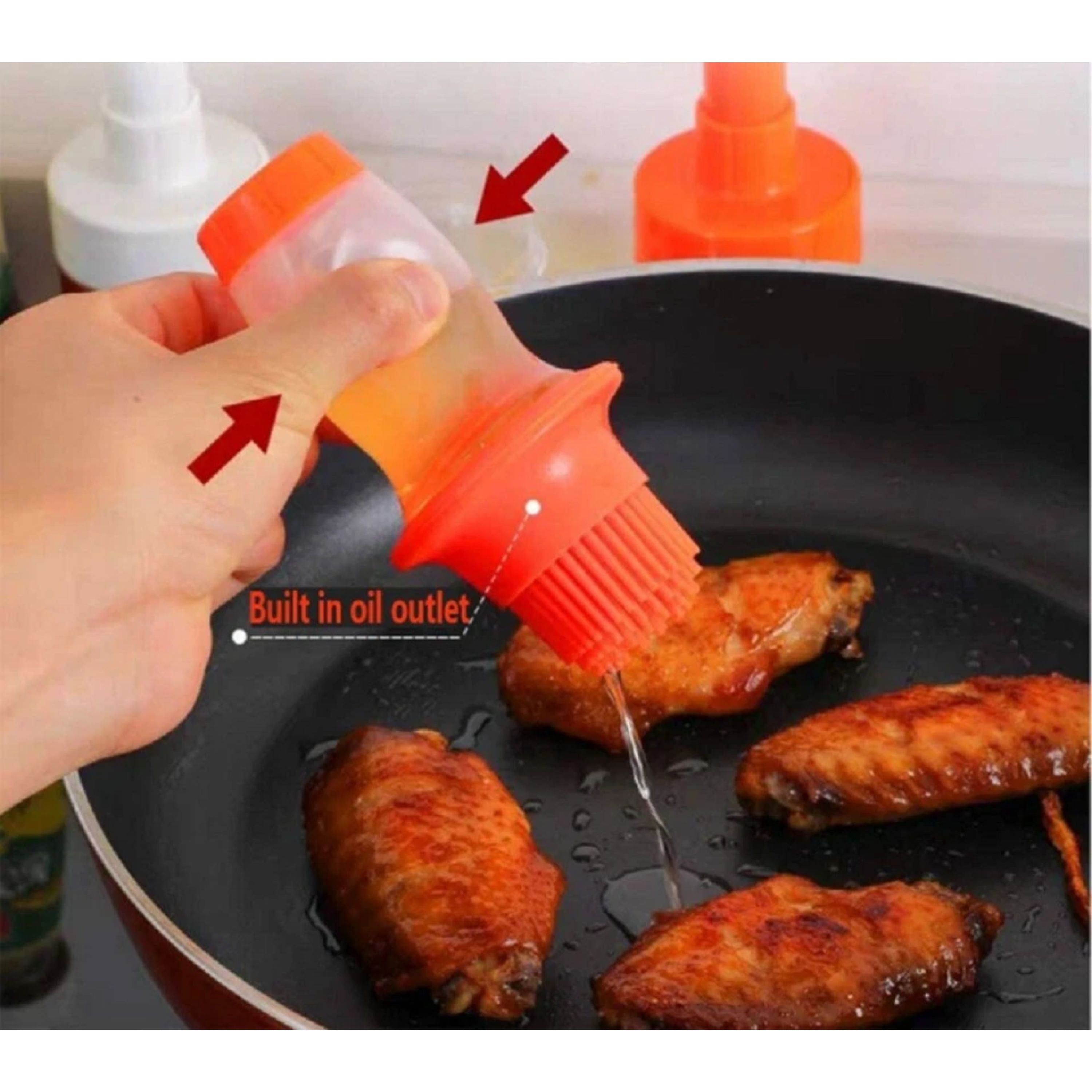 Kitcheniva All-in-One Silicone Oil Bottle Brush