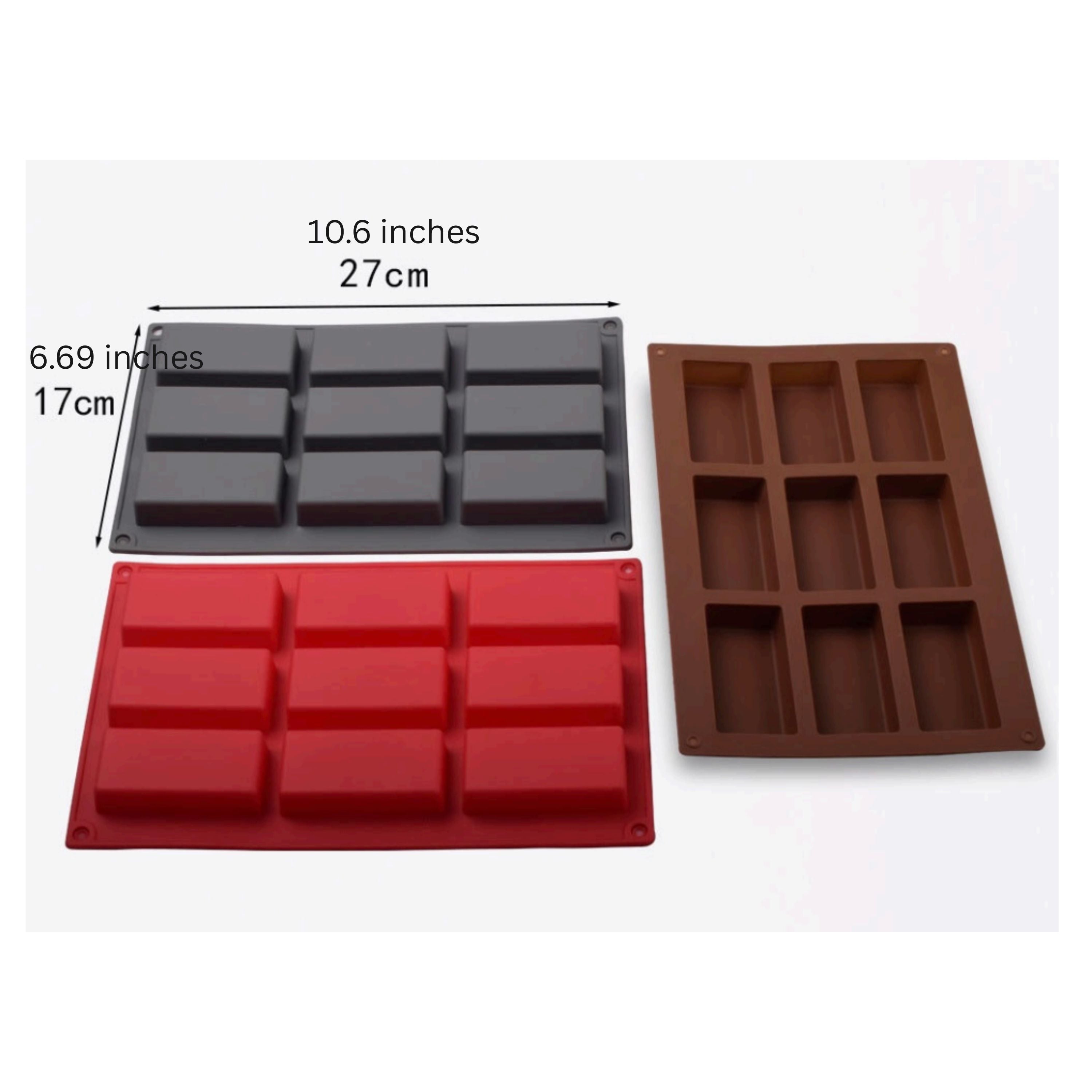 Kitcheniva Silicone Chocolate Bar Mold (6.7 x 10.6 Inch) - Makes 9 Small Chocolate Bars