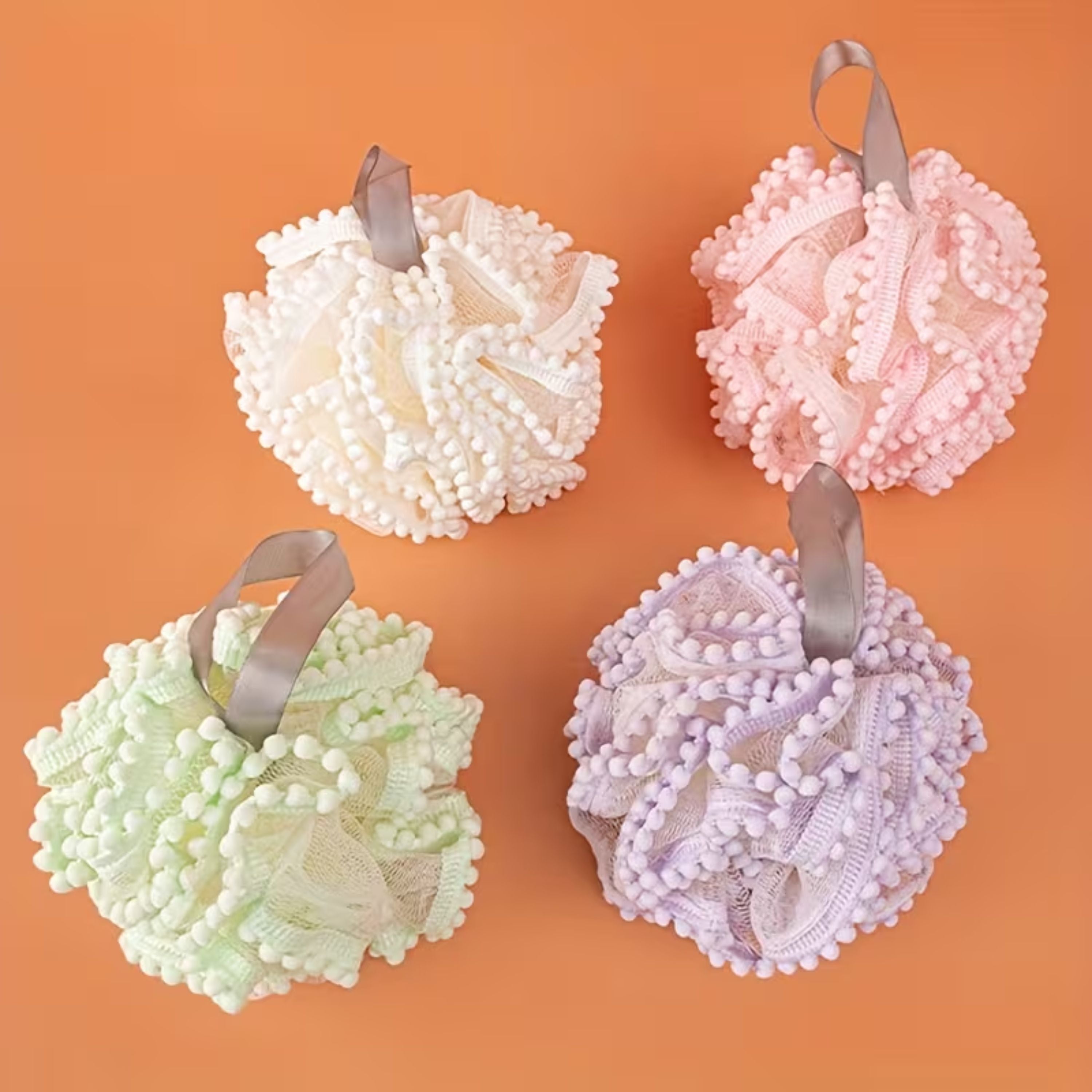 Kitcheniva 4 Pack Exfoliating Lace Soft Loofah Sponge