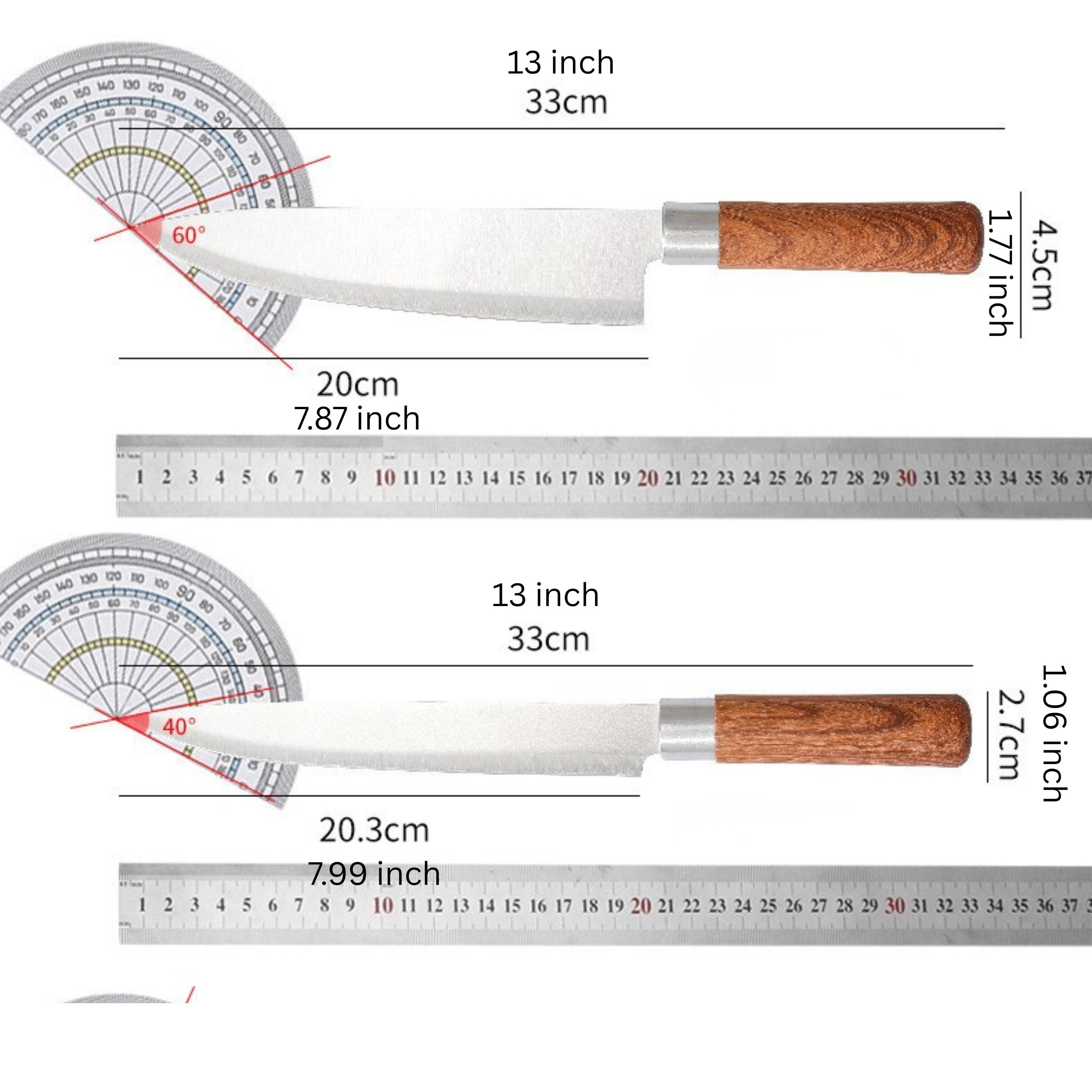 Kitcheniva 7-Piece Stainless Steel Knife Set with Wooden Handles