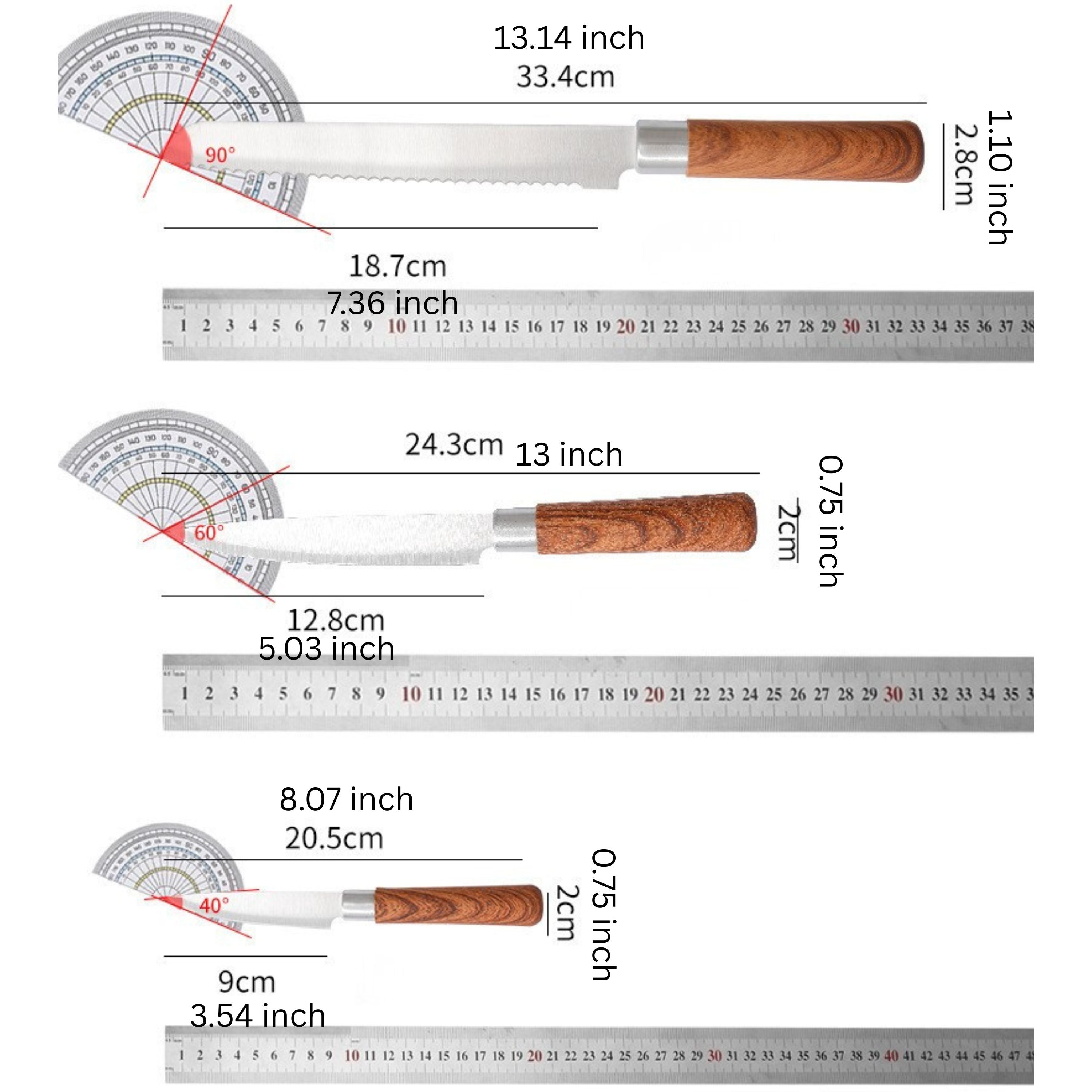 Kitcheniva 7-Piece Stainless Steel Knife Set with Wooden Handles