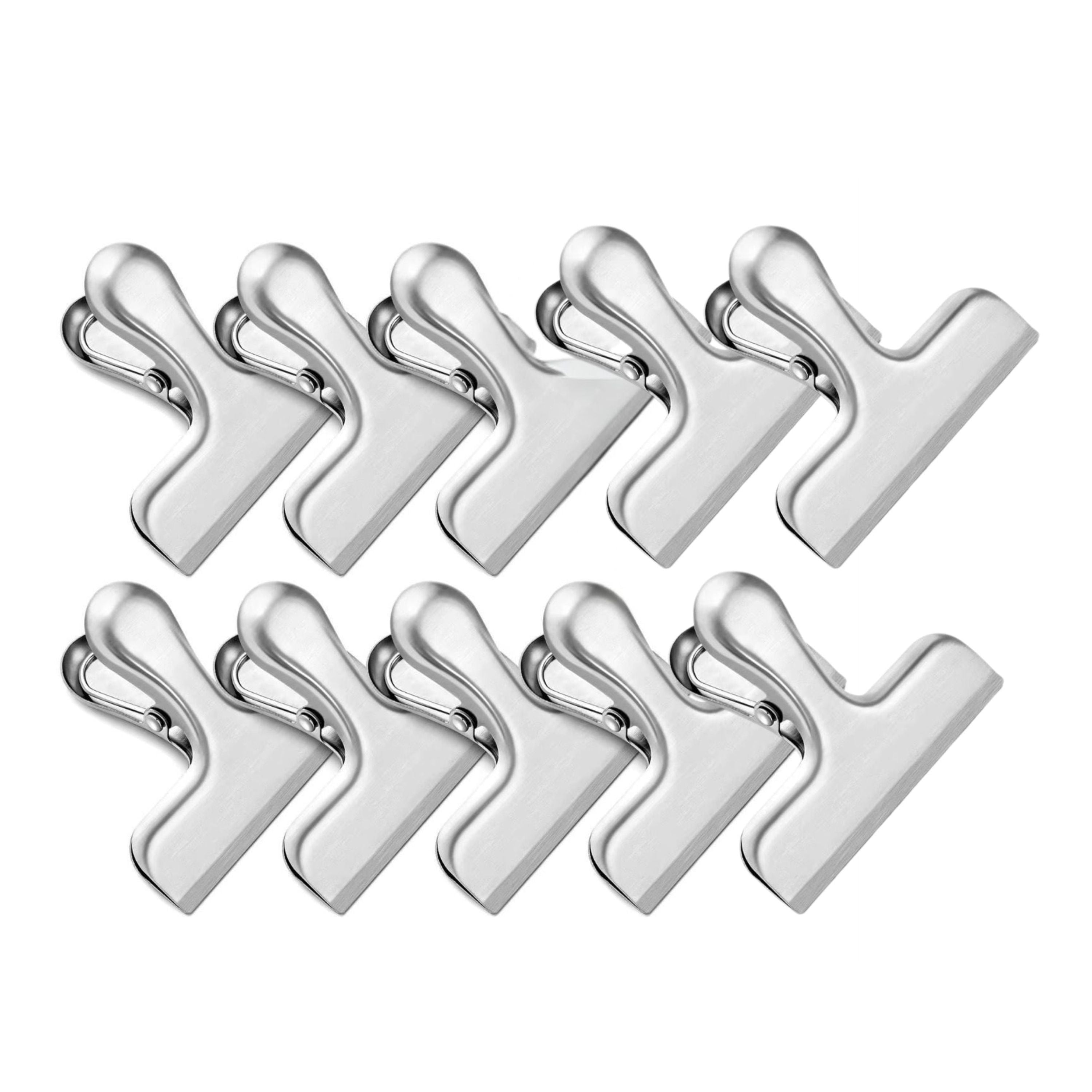Kitcheniva 3" Stainless Steel Chip Clips 10 Pcs