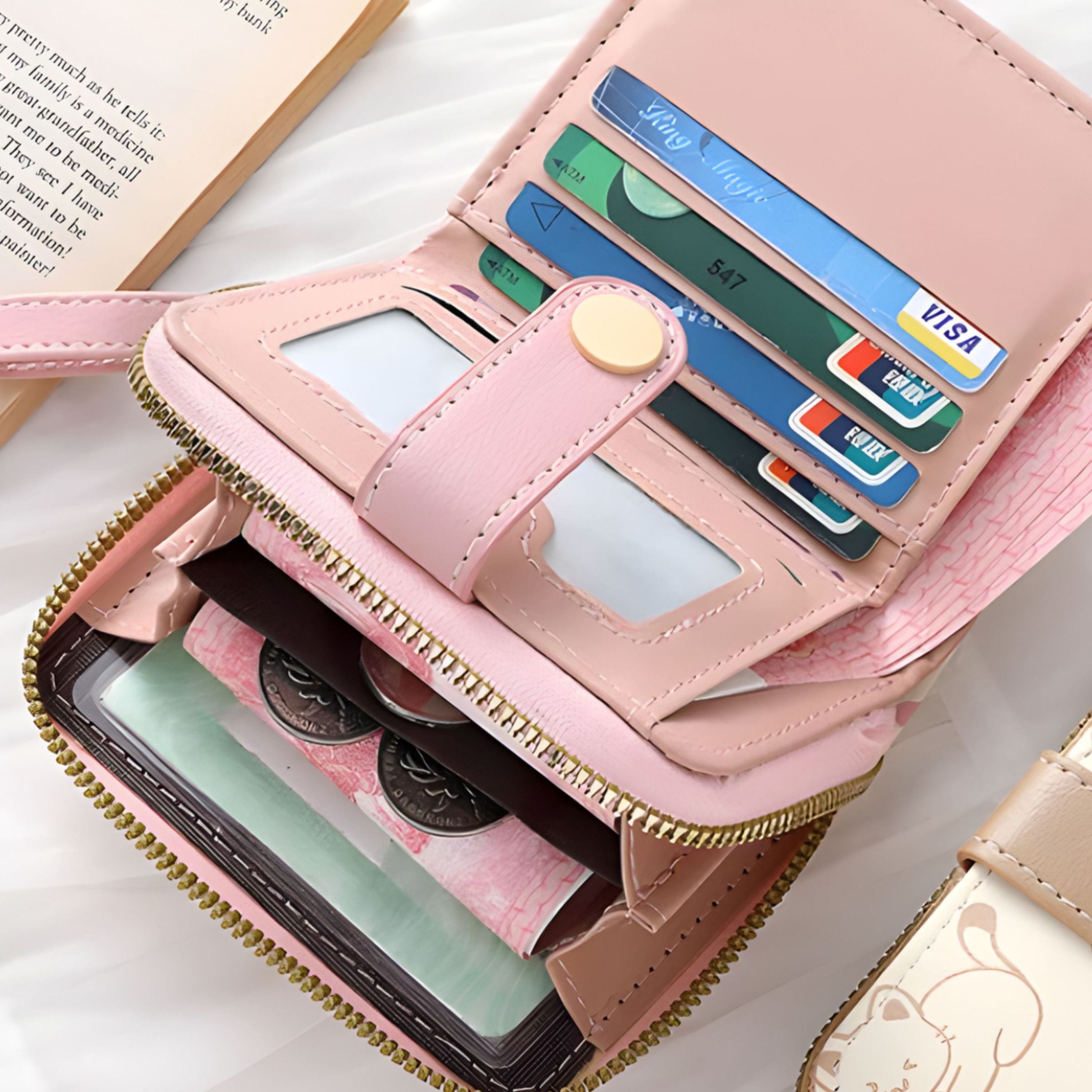 Kitcheniva Cute Cat Wallet, Pink