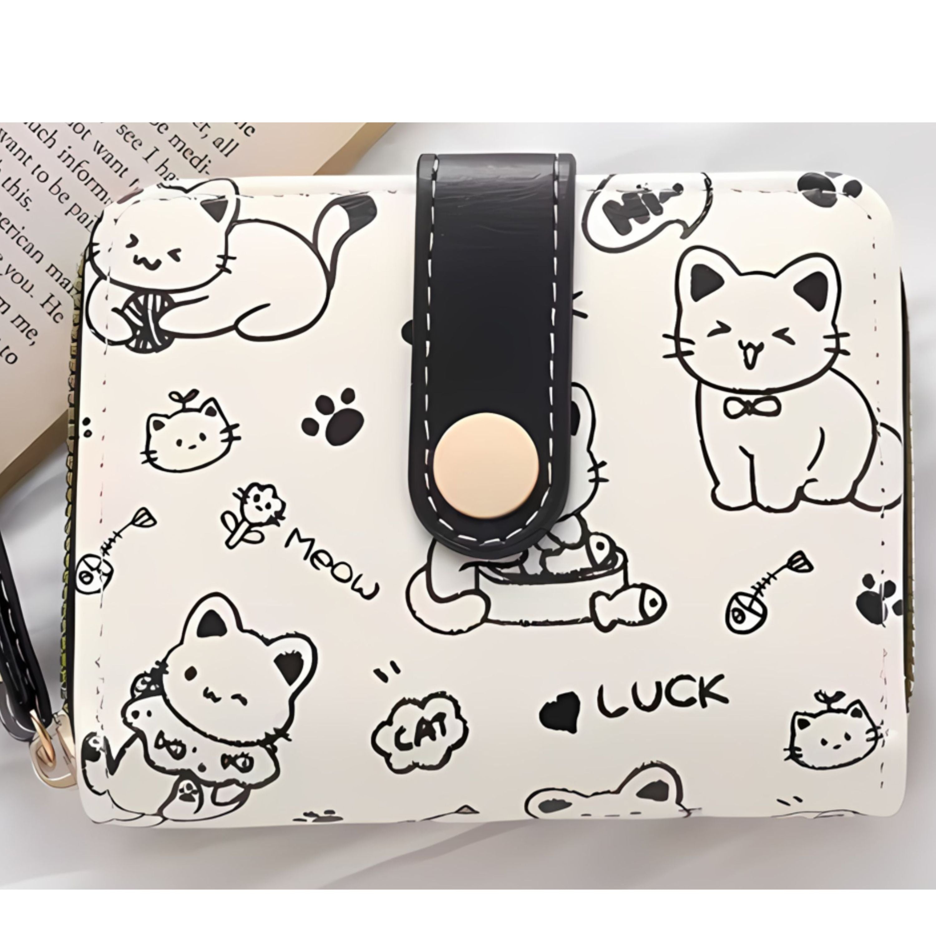 Kitcheniva Cute Cat Wallet, Black