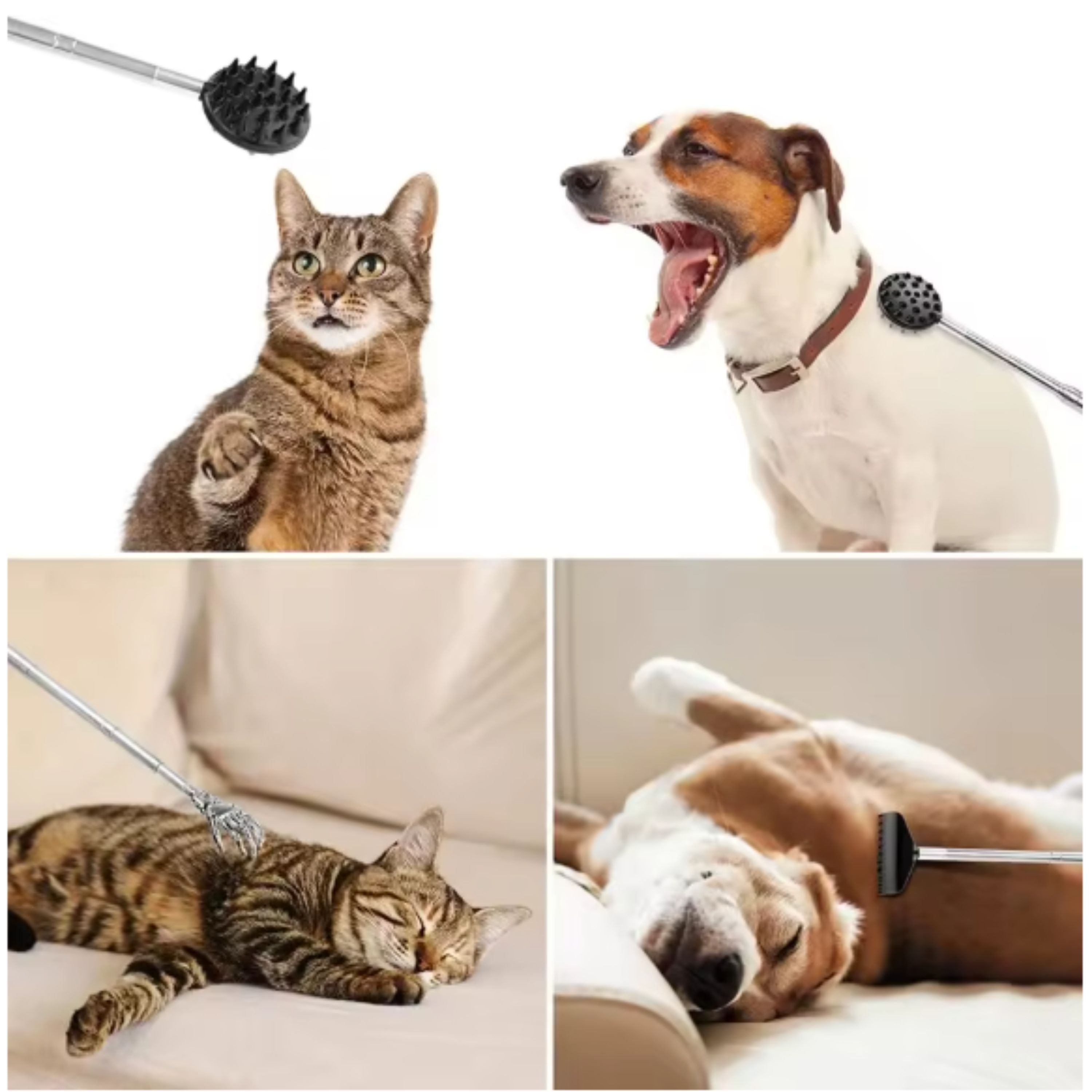 Kitcheniva Extendable Telescopic Back Scratcher 5 Pcs Set - Includes Handle with 5 Unique Removable Heads