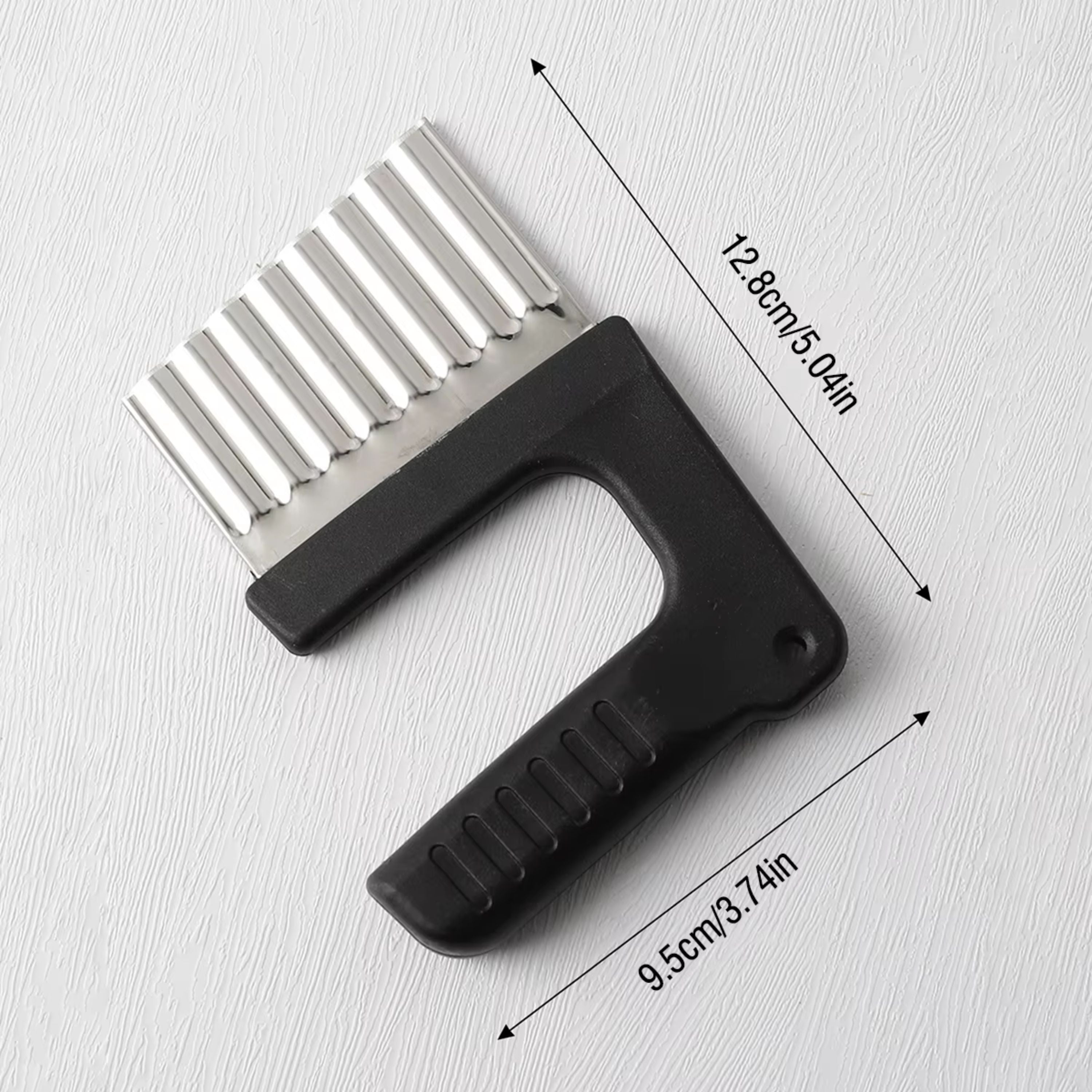 Kitcheniva Crinkle Cutter with Plastic Handle, Black, 1 Pcs