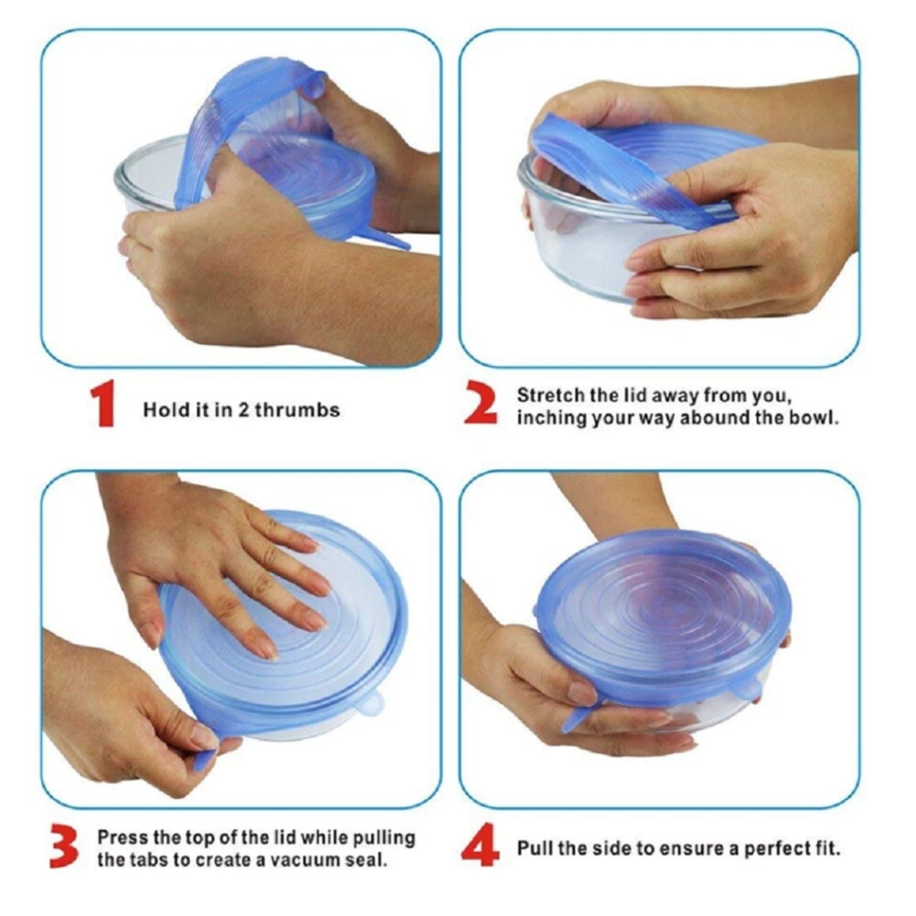 Kitcheniva Reusable Silicone Stretch Lids Blue