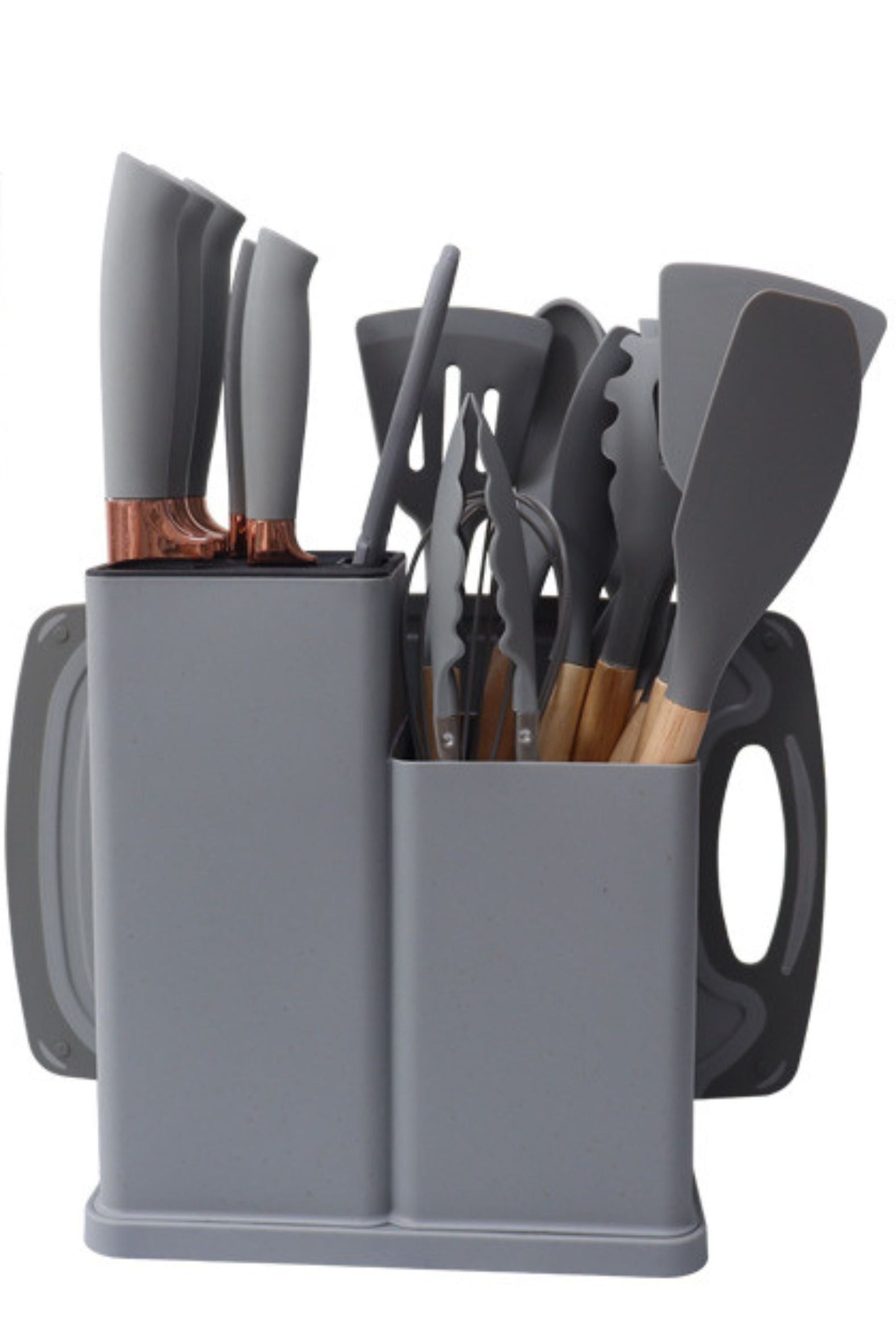 Kitcheniva Stainless Steel Knife Set with Food Grade Silicone Utensil Set, 18-Piece Set
