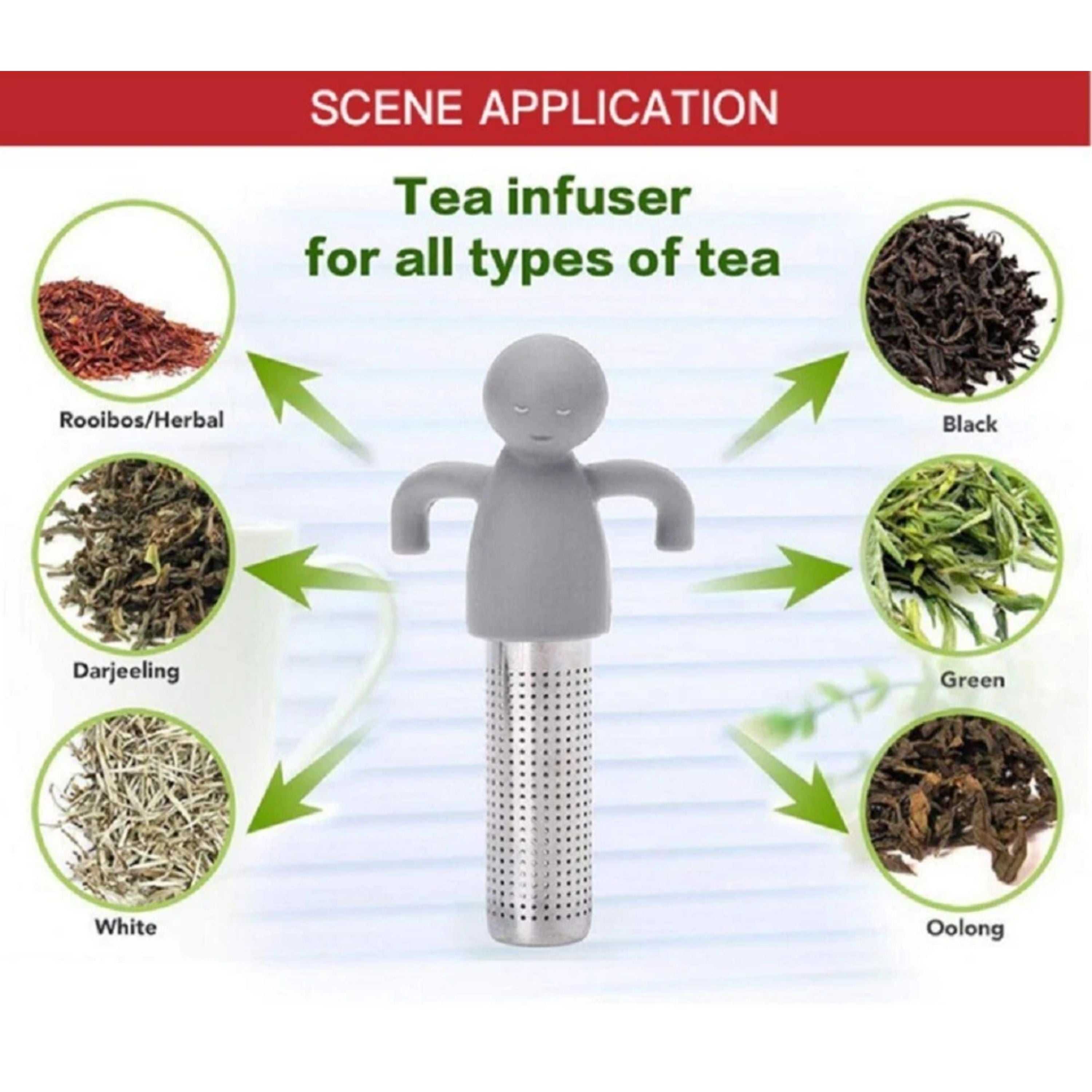 Kitcheniva Loose Leaf Tea Infuser Set With Silicone Handle 2 Pcs