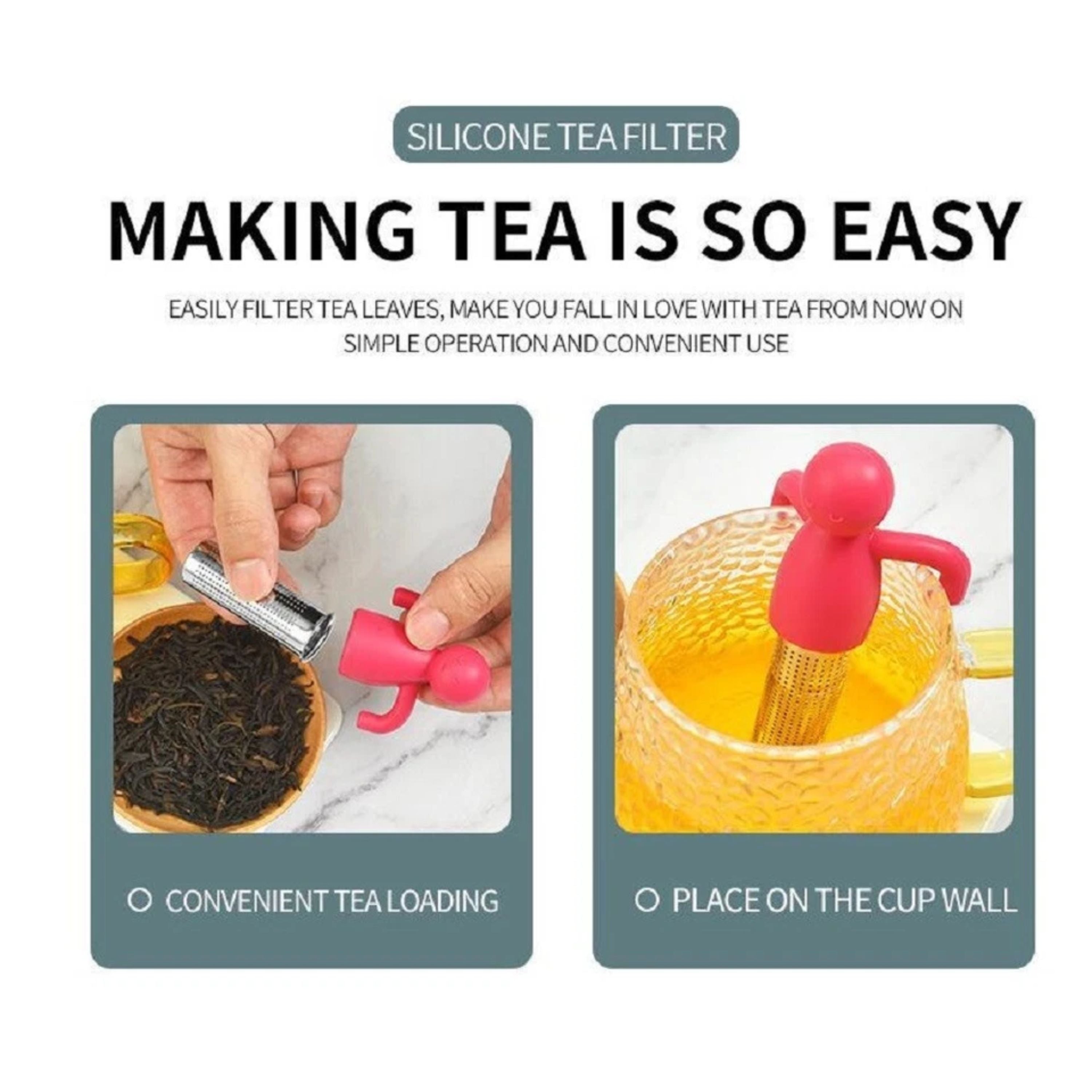 Kitcheniva Loose Leaf Tea Infuser Set With Silicone Handle 2 Pcs