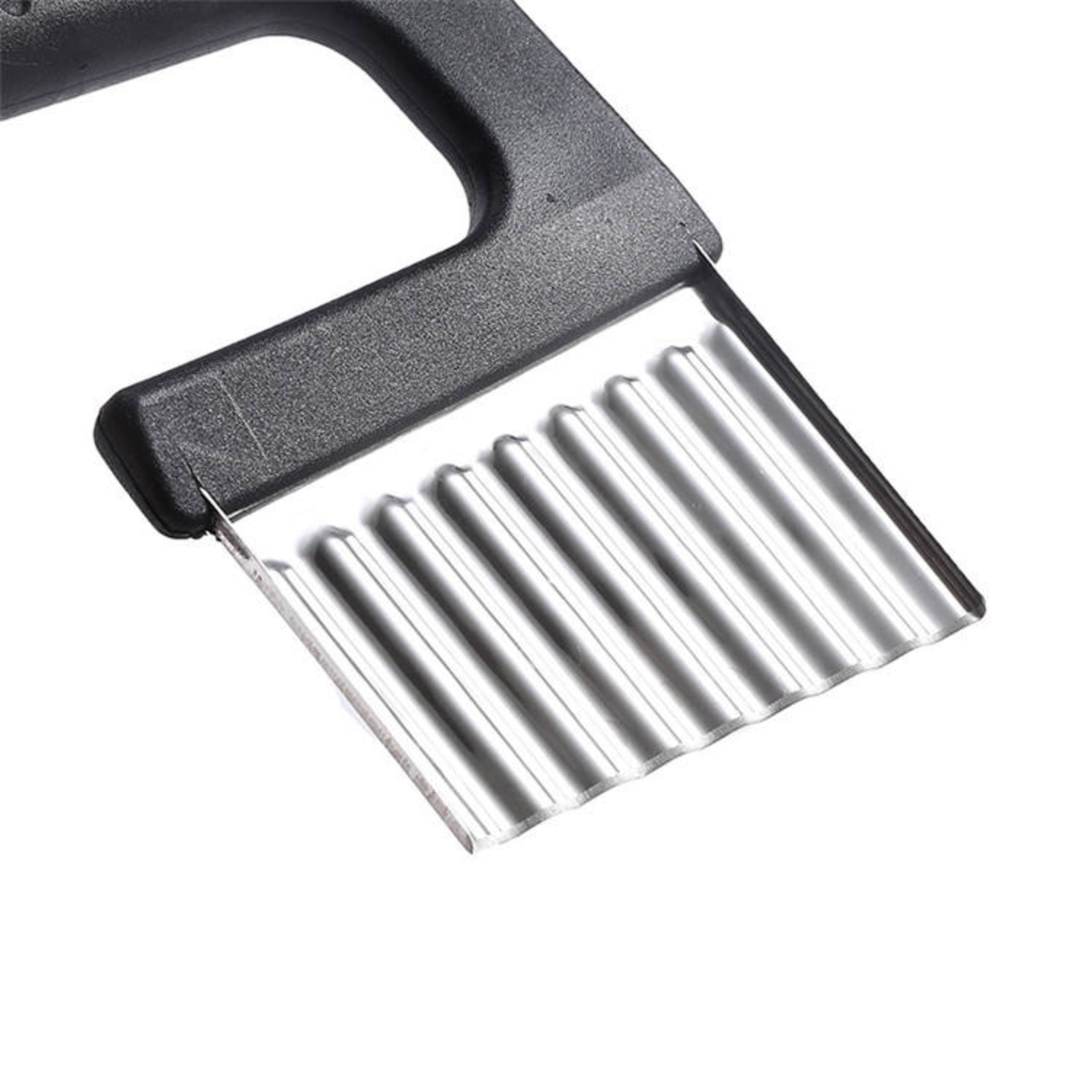 Kitcheniva Crinkle Cutter with Plastic Handle, Black, 1 Pcs