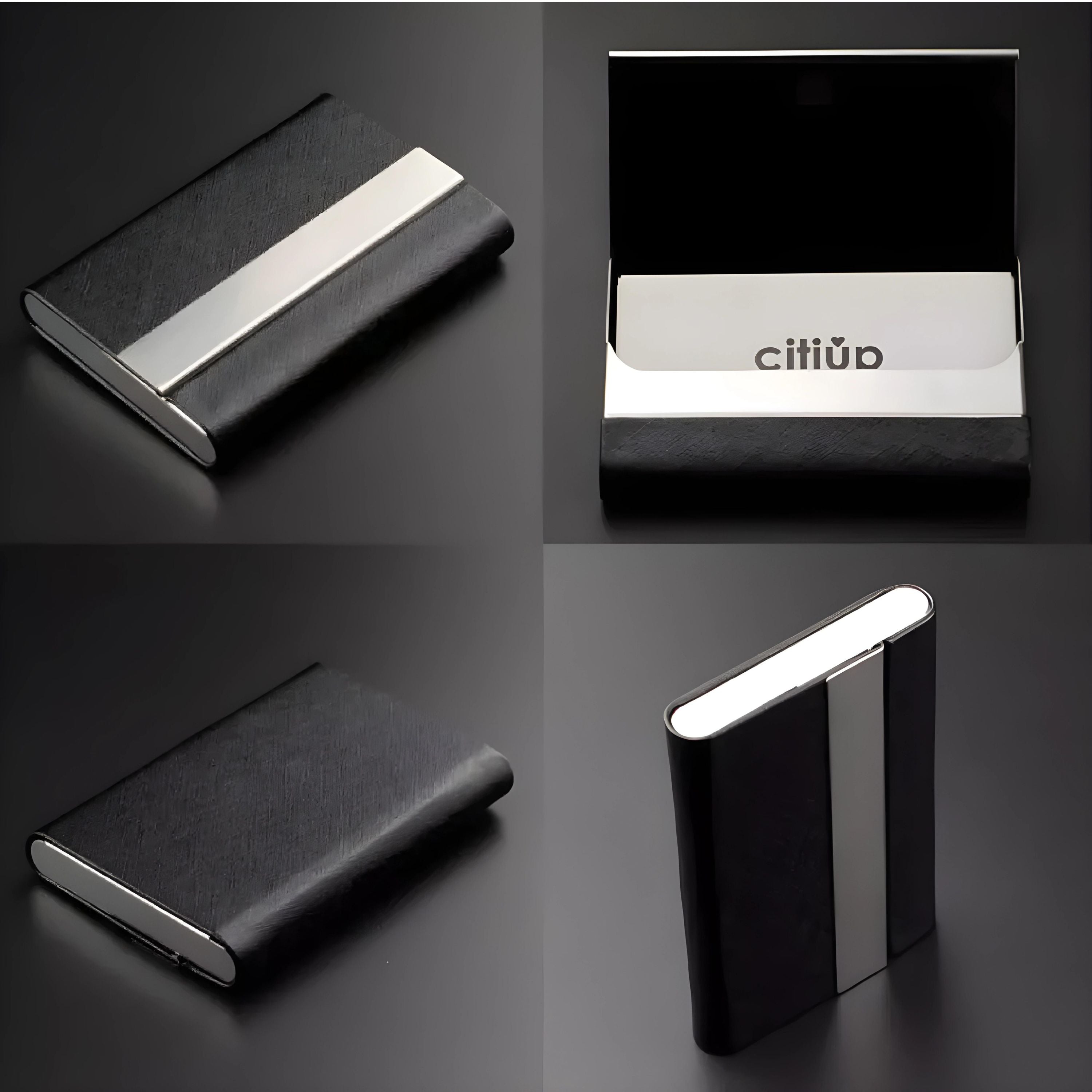 Kitcheniva Slim Metal PU Leather Pocket Card Holder