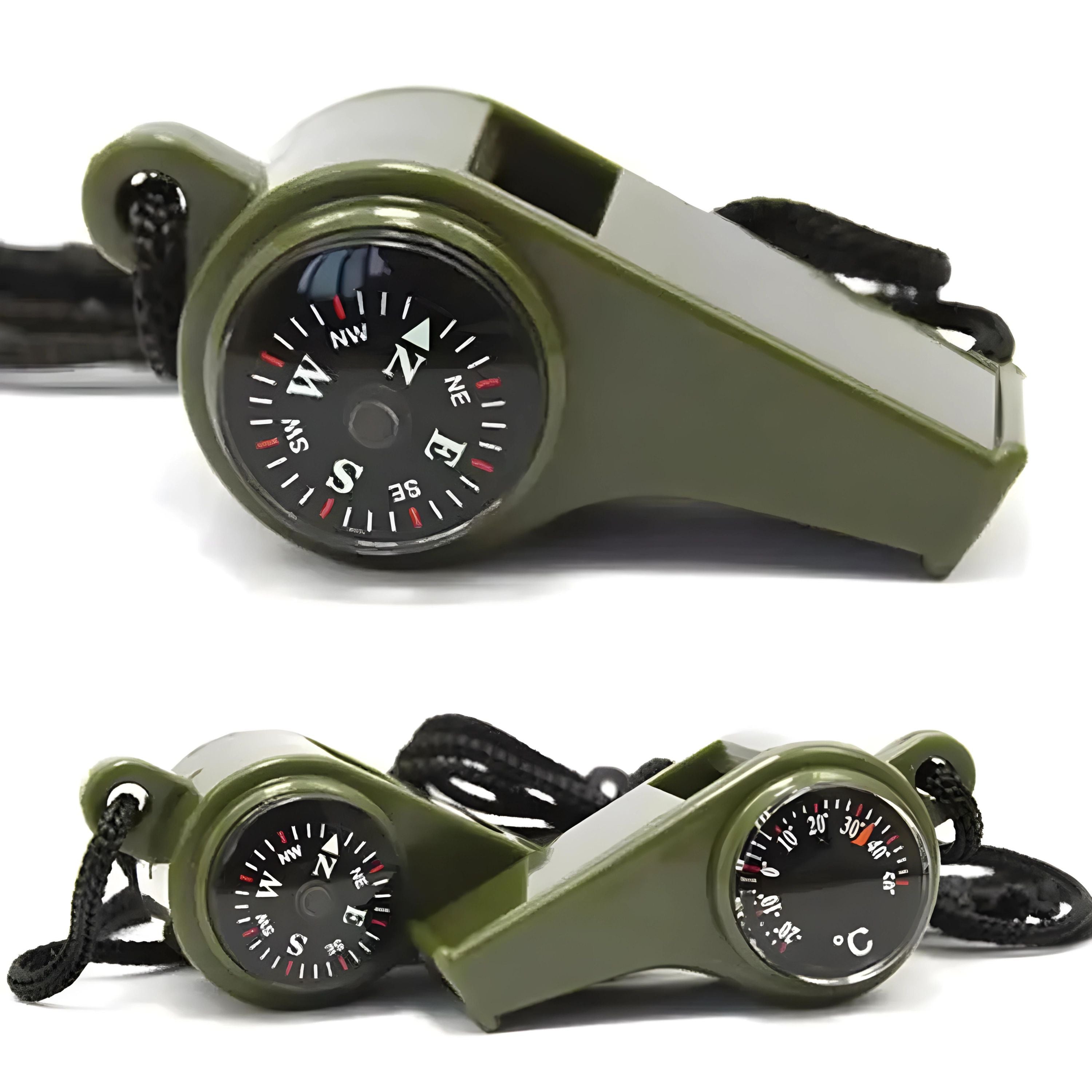 Kitcheniva 3-in-1 Whistle, Compass & Thermometer Emergency Survival Gear