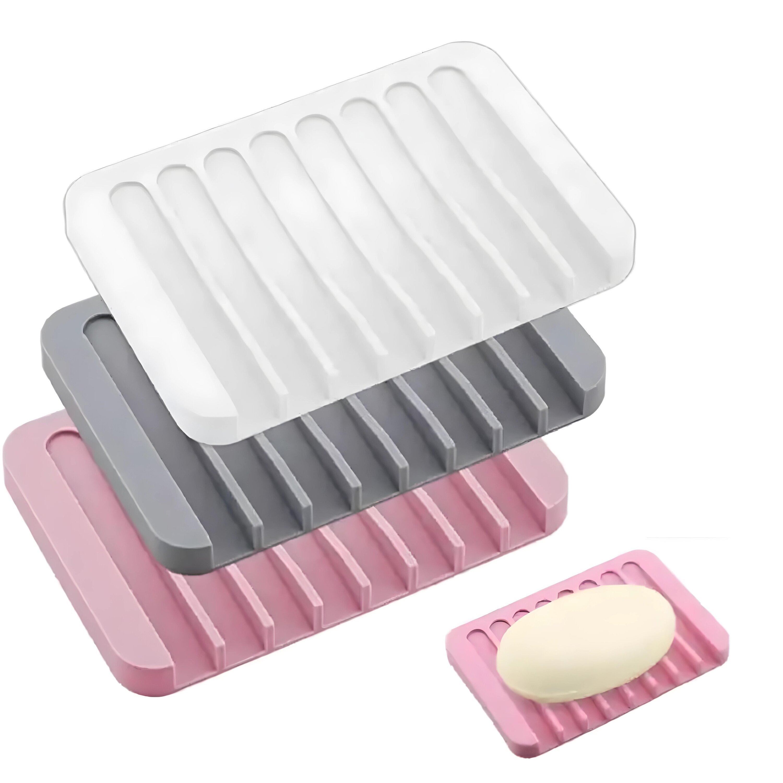 Kitcheniva Silicone Self-Draining Soap Dish