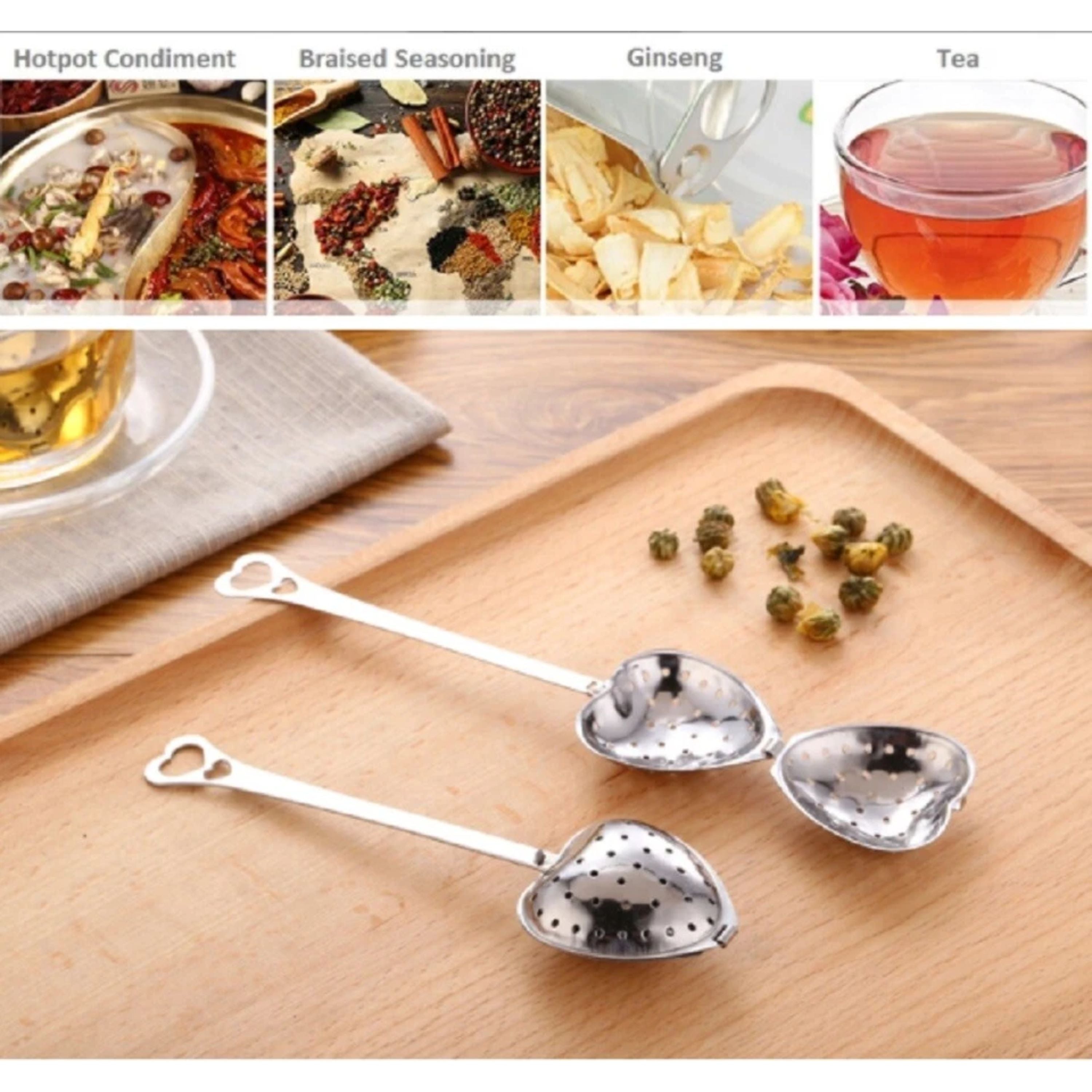 Kitcheniva Heart Shaped Tea Infuser Set 4 Pcs