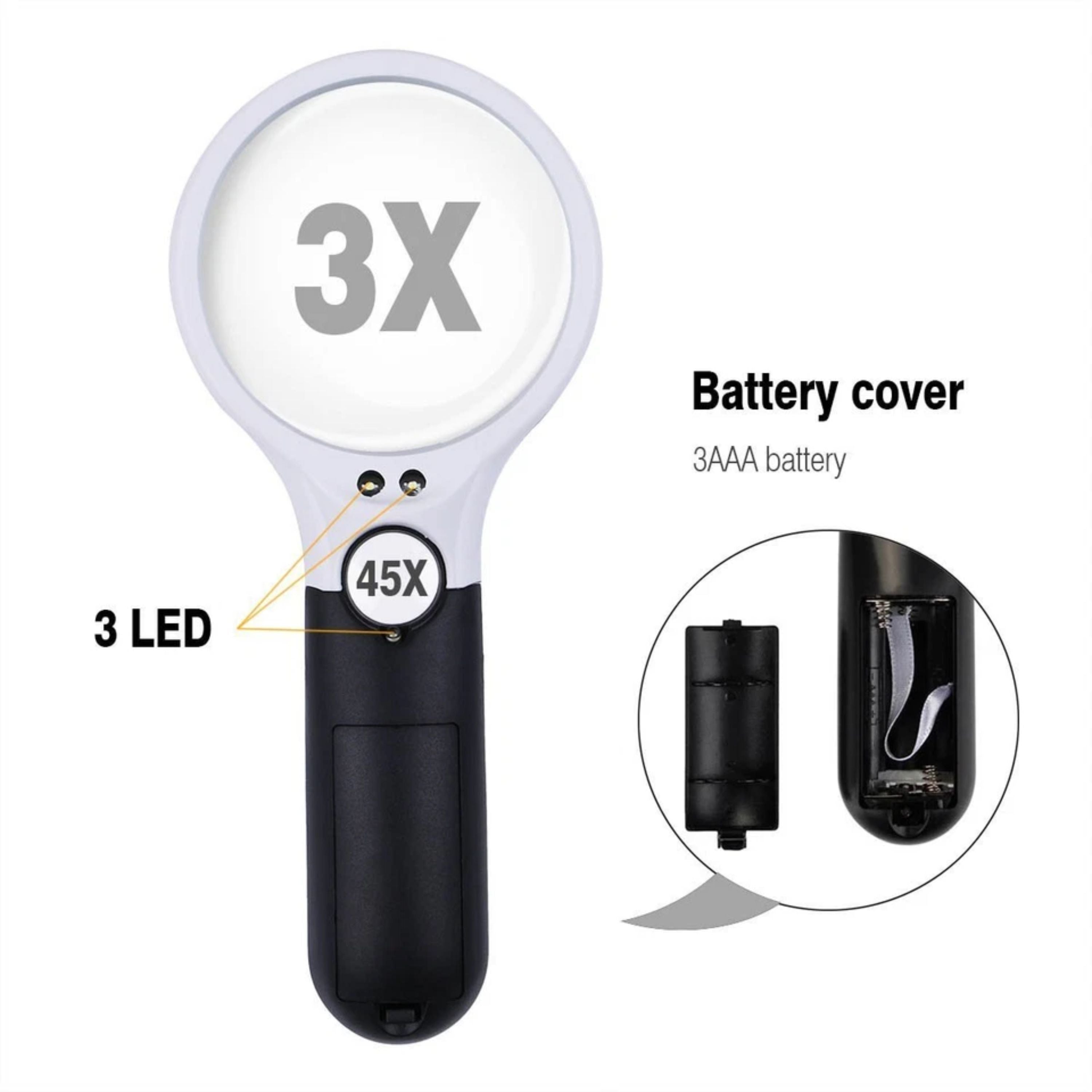 Kitcheniva 45X Handheld LED Jewelry Loupe Magnifier
