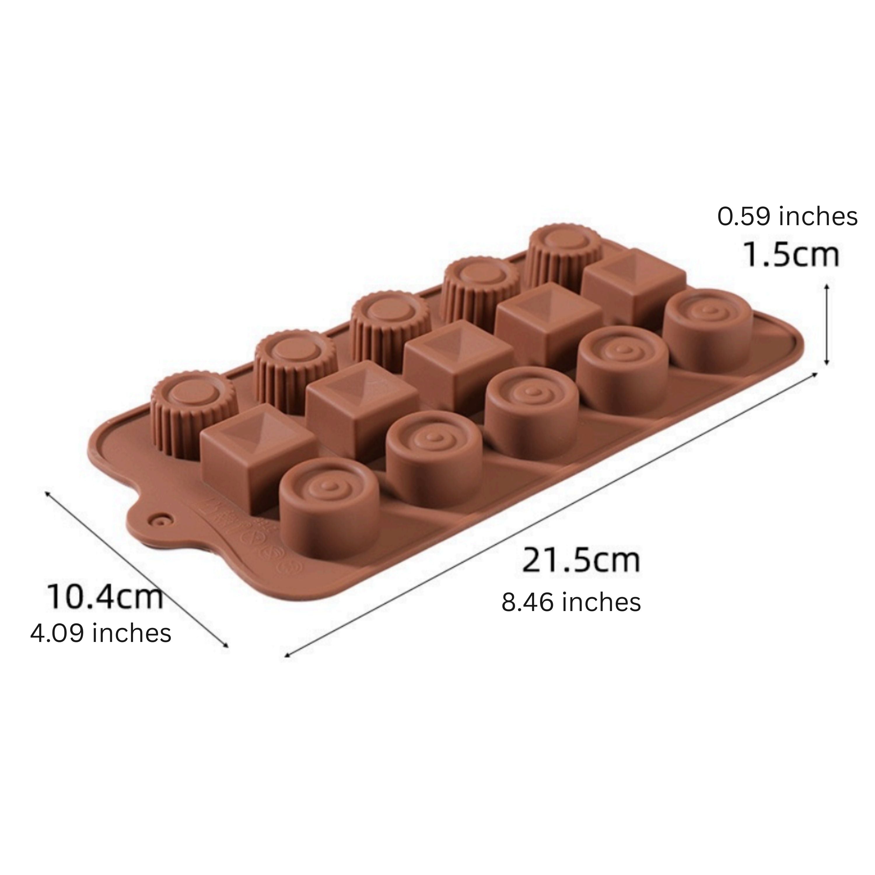 Kitcheniva Silicone Assorted Chocolate Mold with 3 Unique Shapes (4.1 x 8.5 Inch)