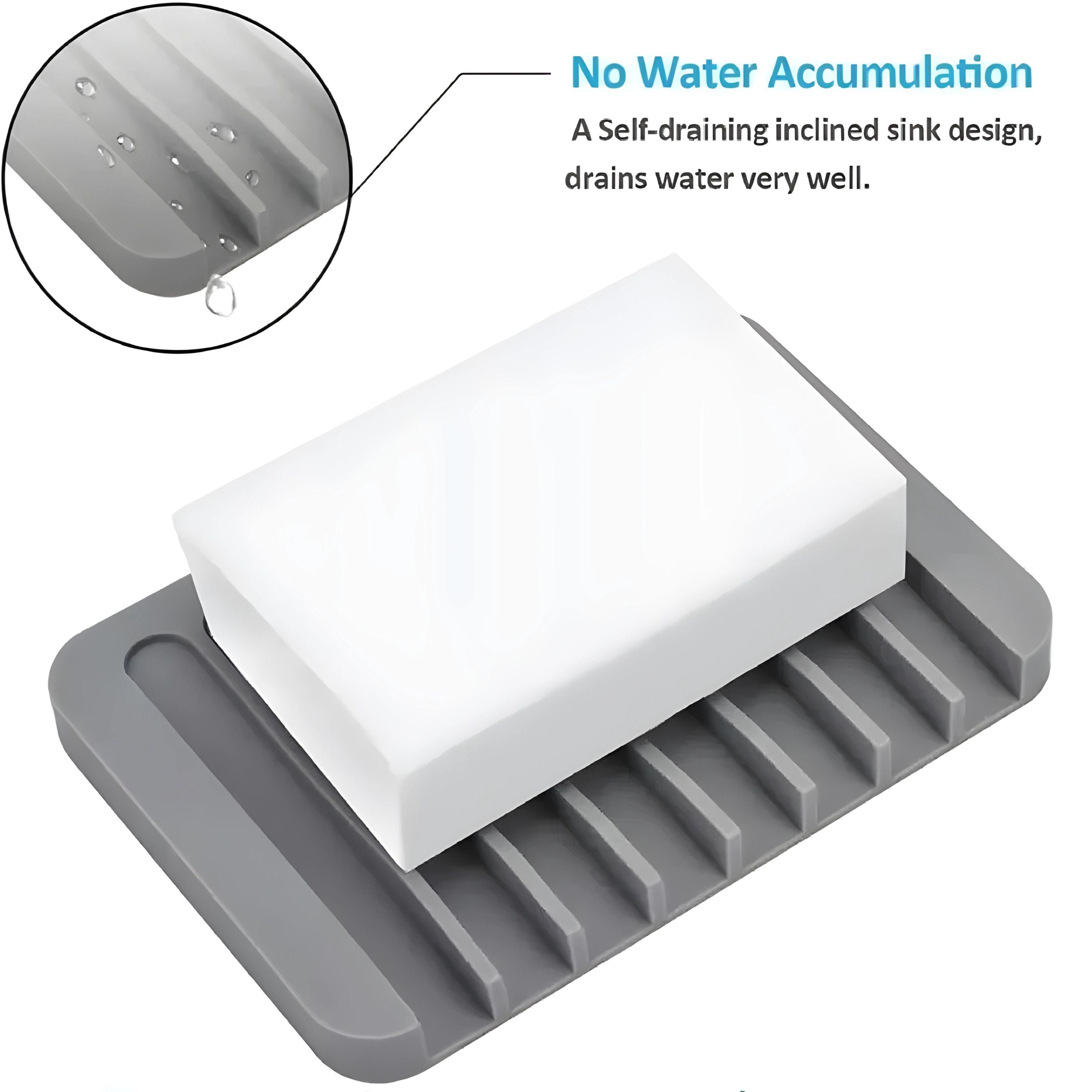 Kitcheniva Silicone Self-Draining Soap Dish