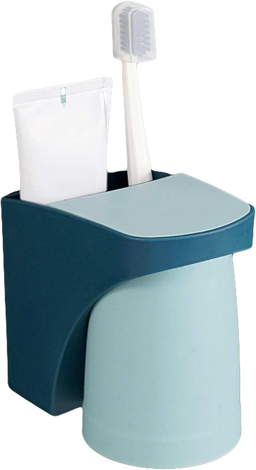 Kitcheniva Wall Mounted Toothbrush Holder & Magnetic Cup