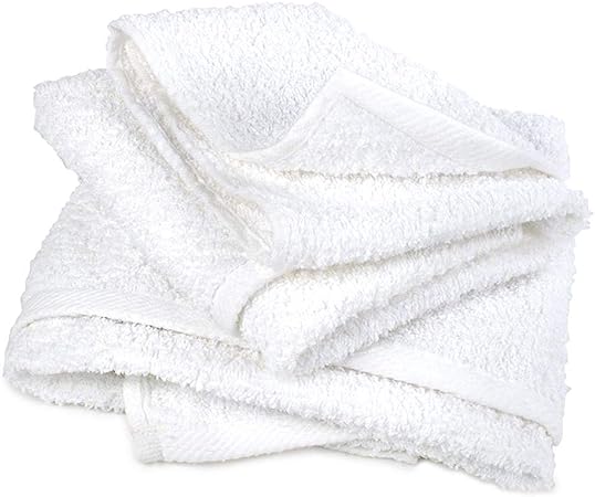 Kitcheniva 6-Pcs 100% Cotton White Wash Cloths 11x11 Towel