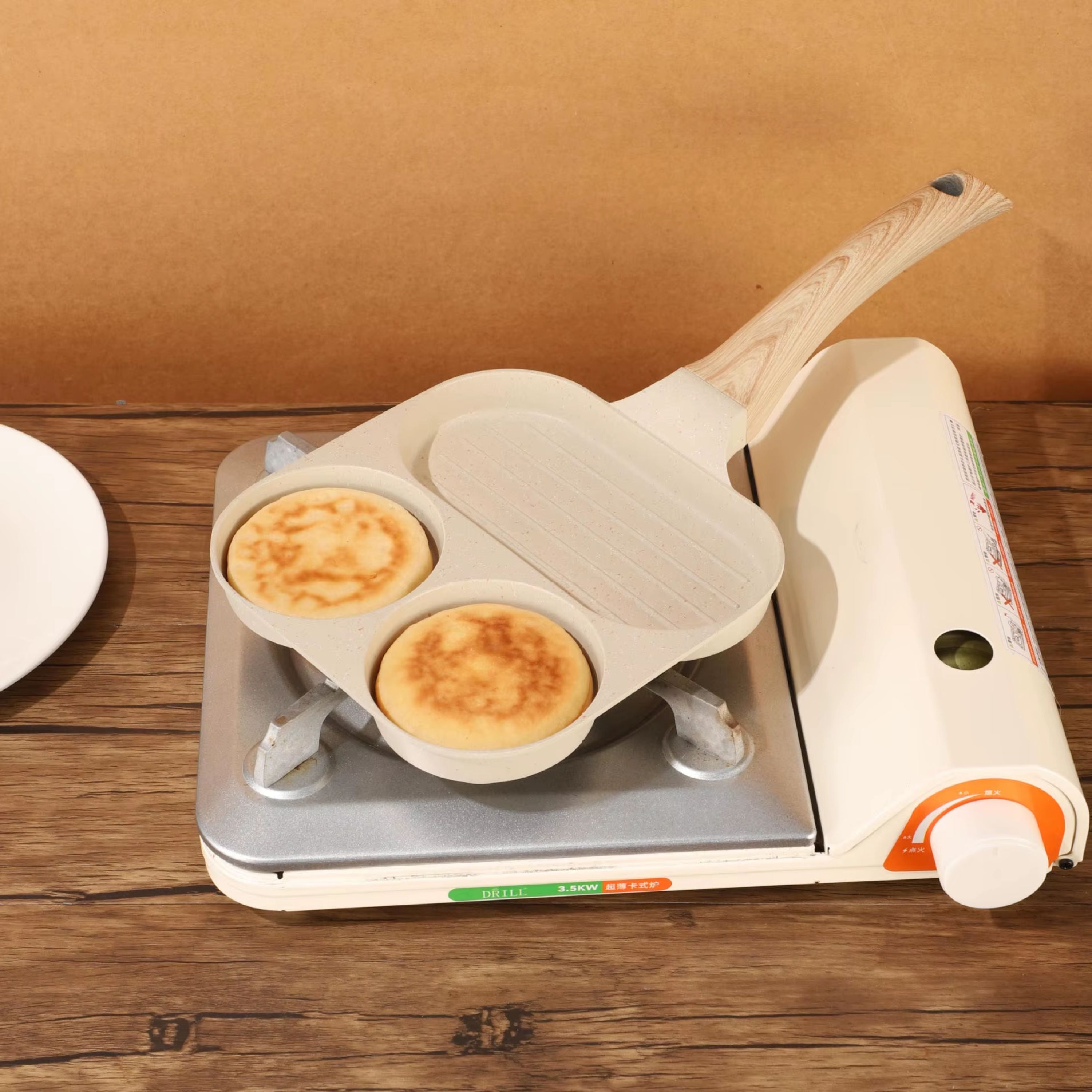 Kitcheniva Three-Hole Nonstick Egg & Sausage Frying Pan