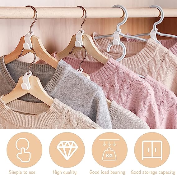 Kitcheniva Stackable Clothes Connection Hook Organizing Hangers