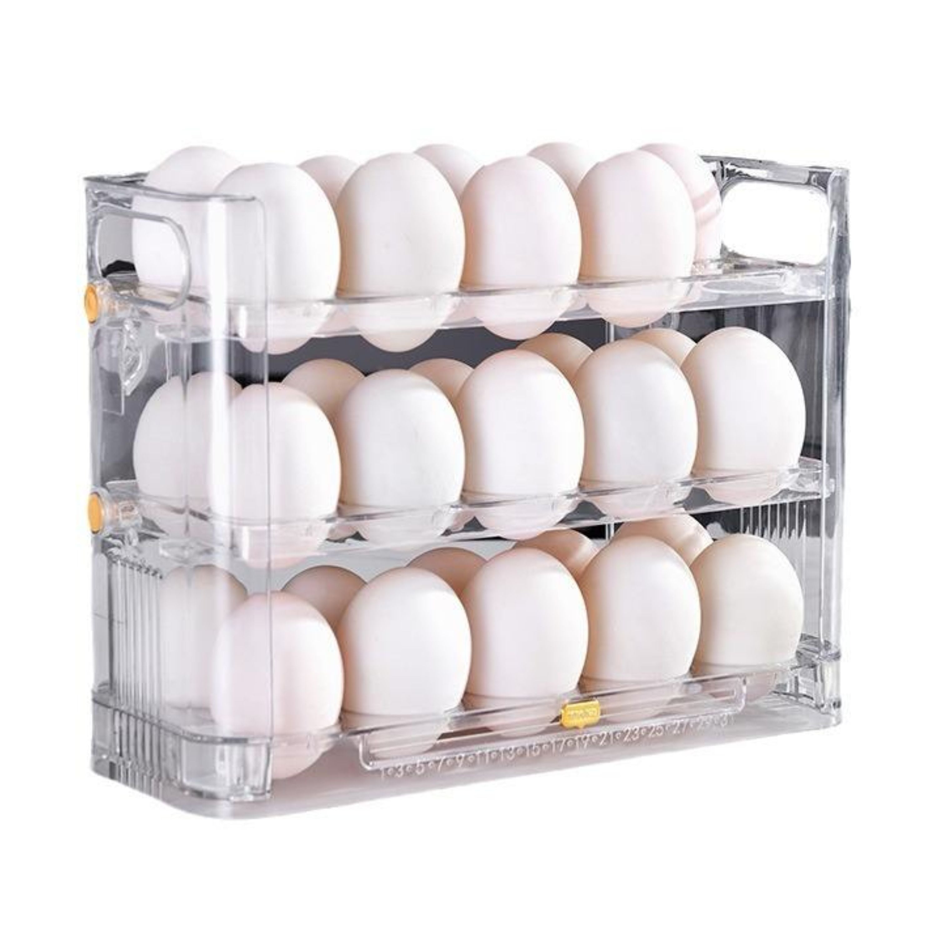 Kitcheniva Triple Layer Refrigerator Side Door Egg Holder, Transparent