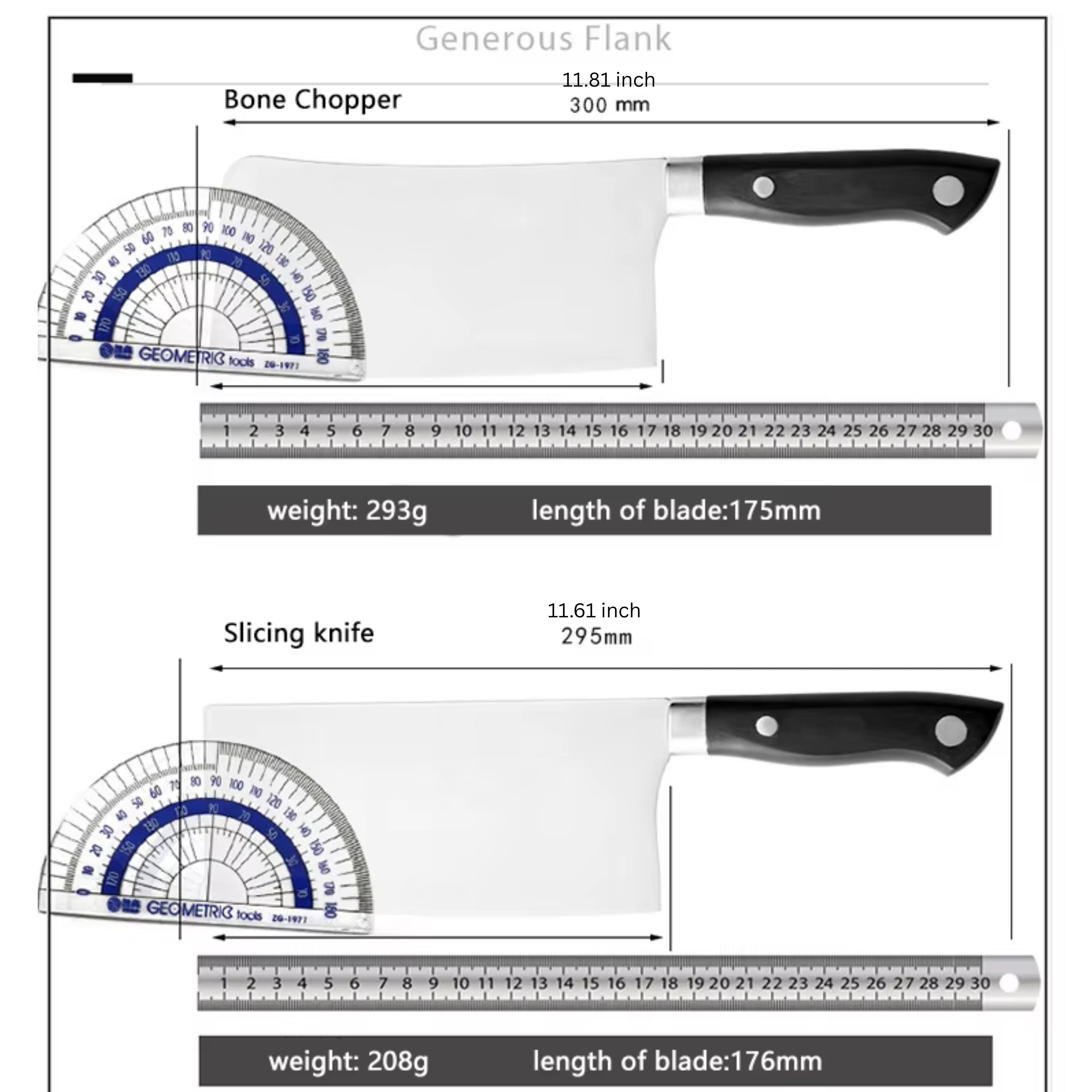 Kitcheniva 7-Piece Stainless Steel Knife Set with Plastic Block and Handle