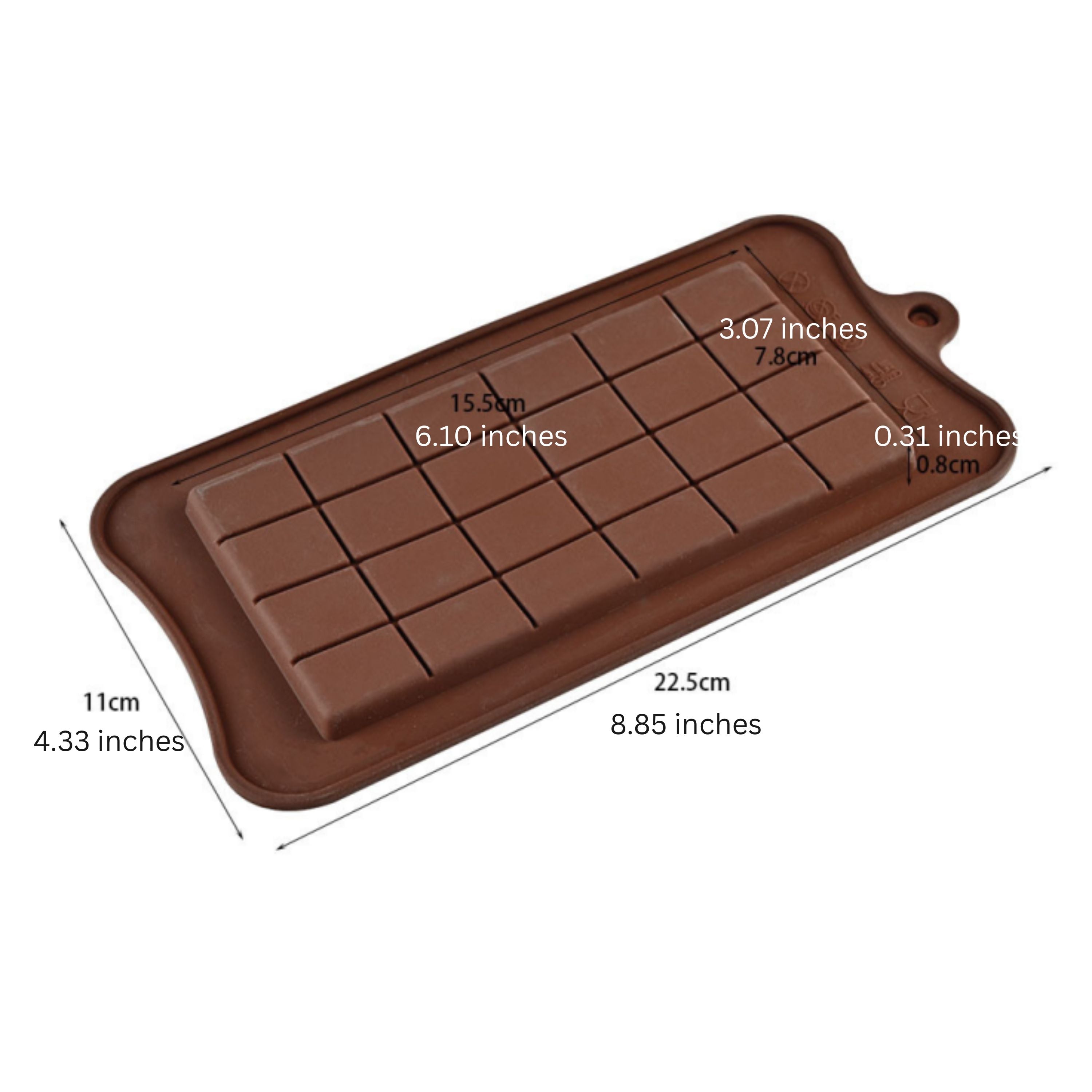 Kitcheniva Silicone Chocolate Bar Mold (4.3 x 8.9 Inch)