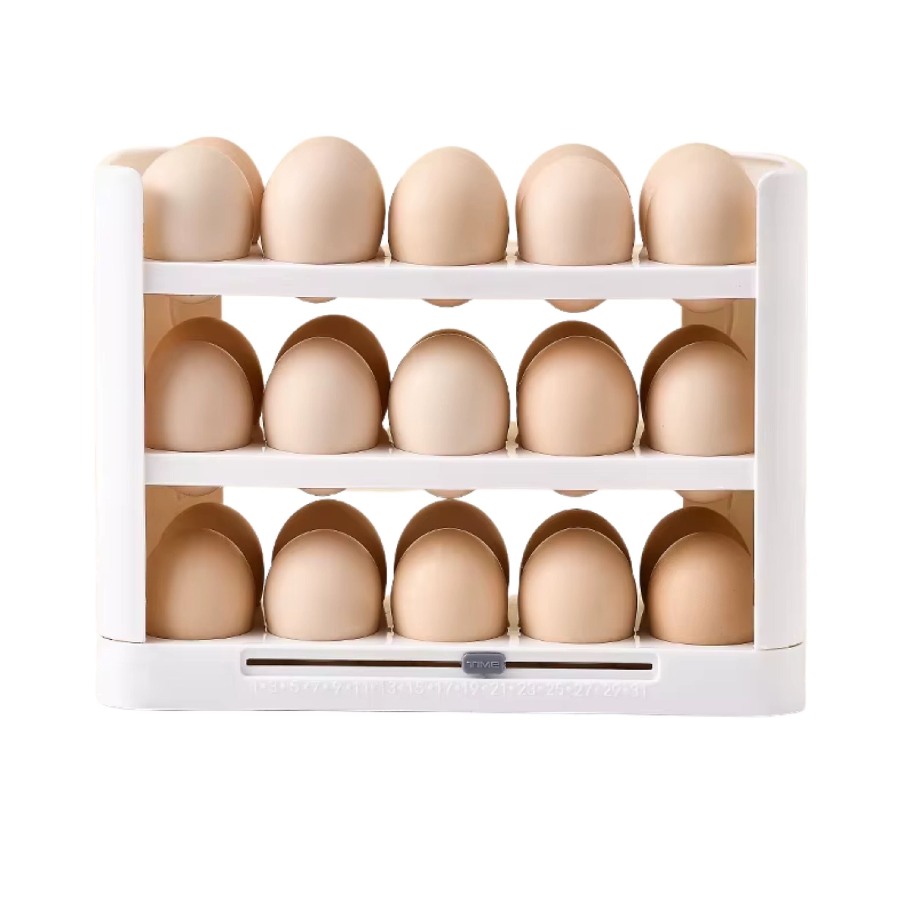 Kitcheniva Triple Layer Refrigerator Side Door Egg Holder, White