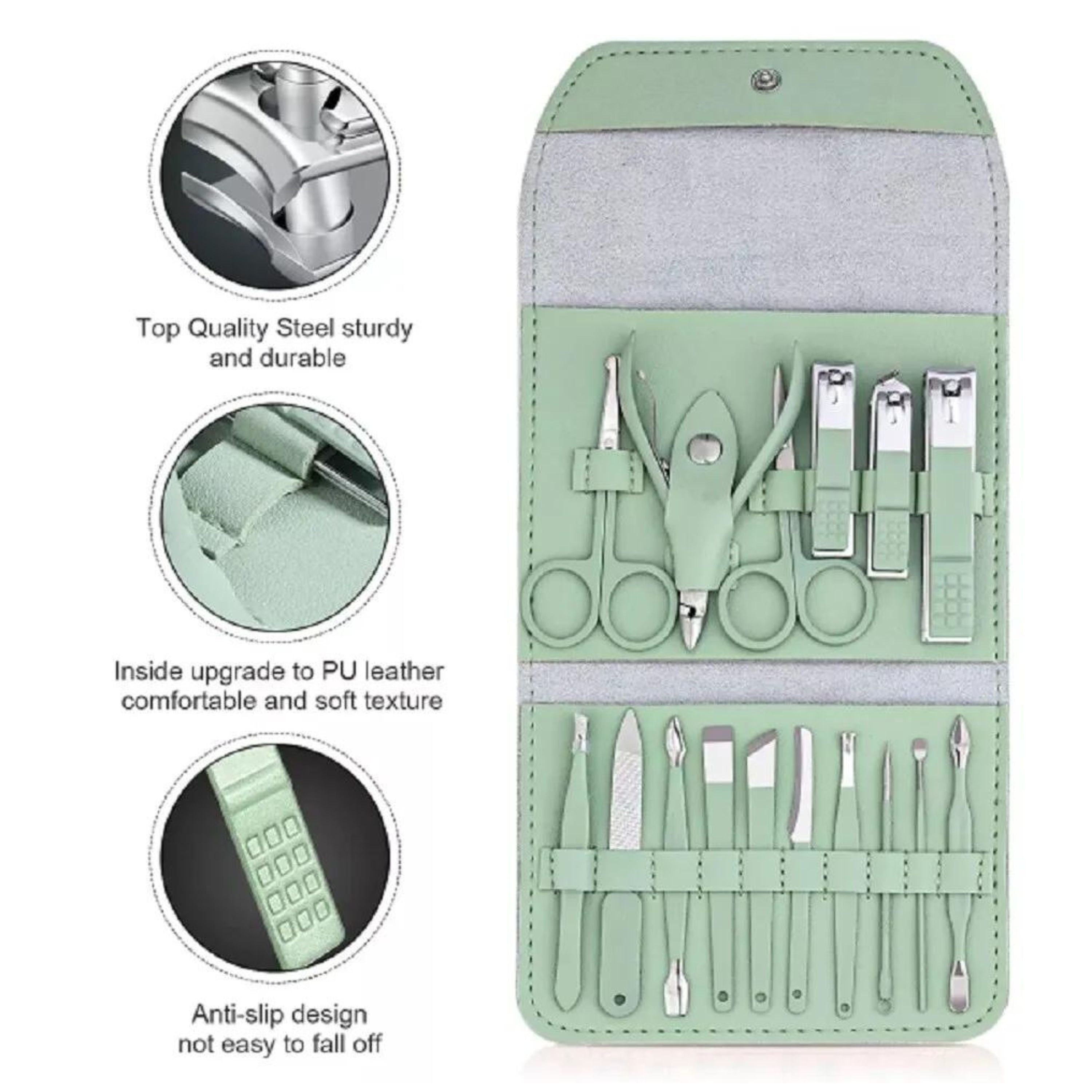 Kitcheniva 16-Piece Stainless Steel Manicure Kit