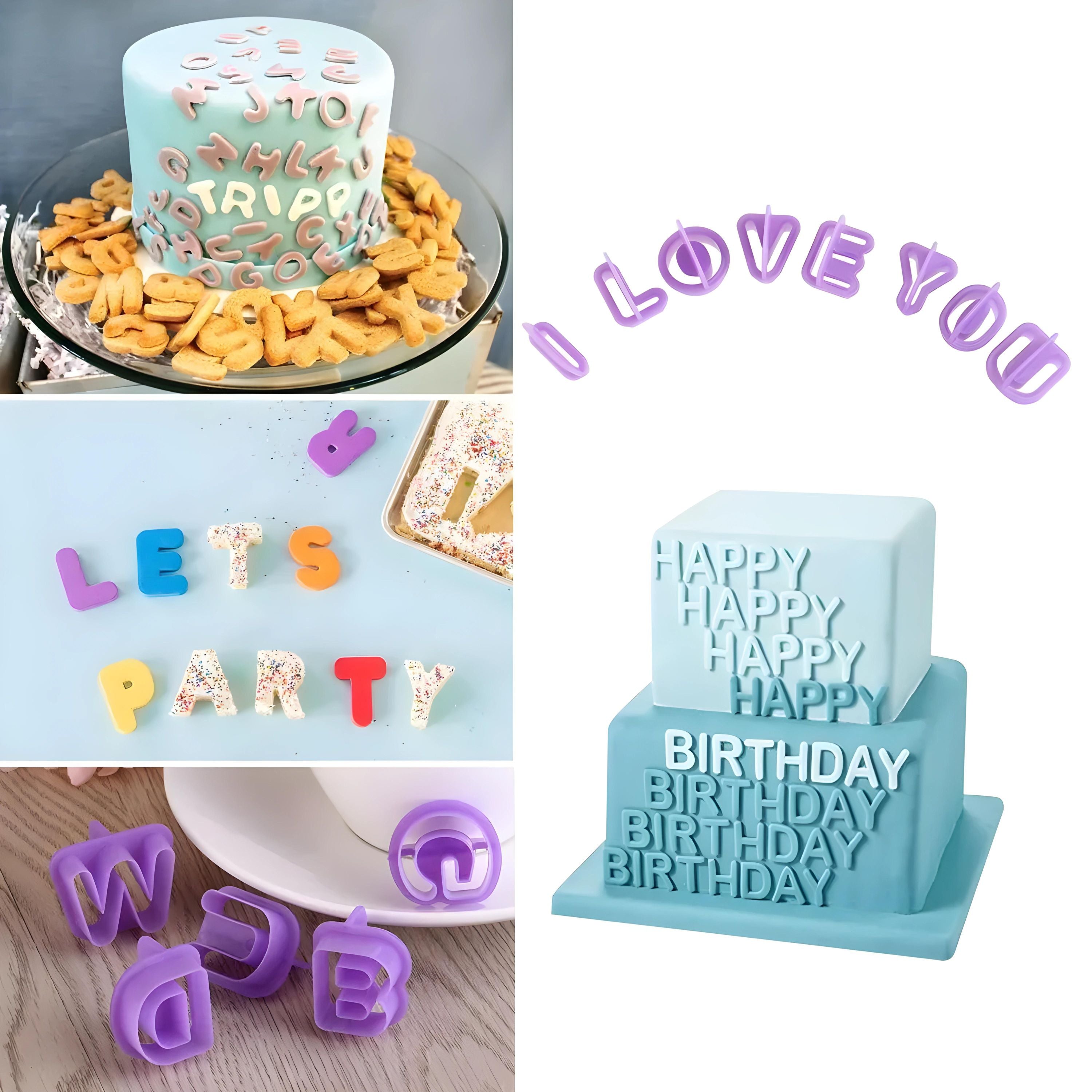 Kitcheniva Alphabet Number Fondant Cake Decorating Set 40 Pcs