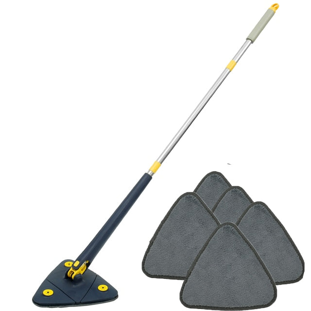 Kitcheniva 360° Telescopic Triangle Mop With Cloths