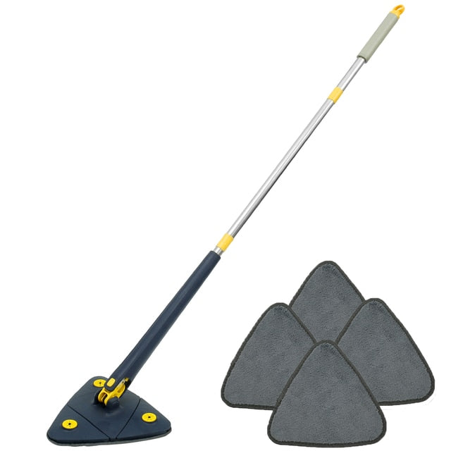 Kitcheniva 360° Telescopic Triangle Mop With Cloths