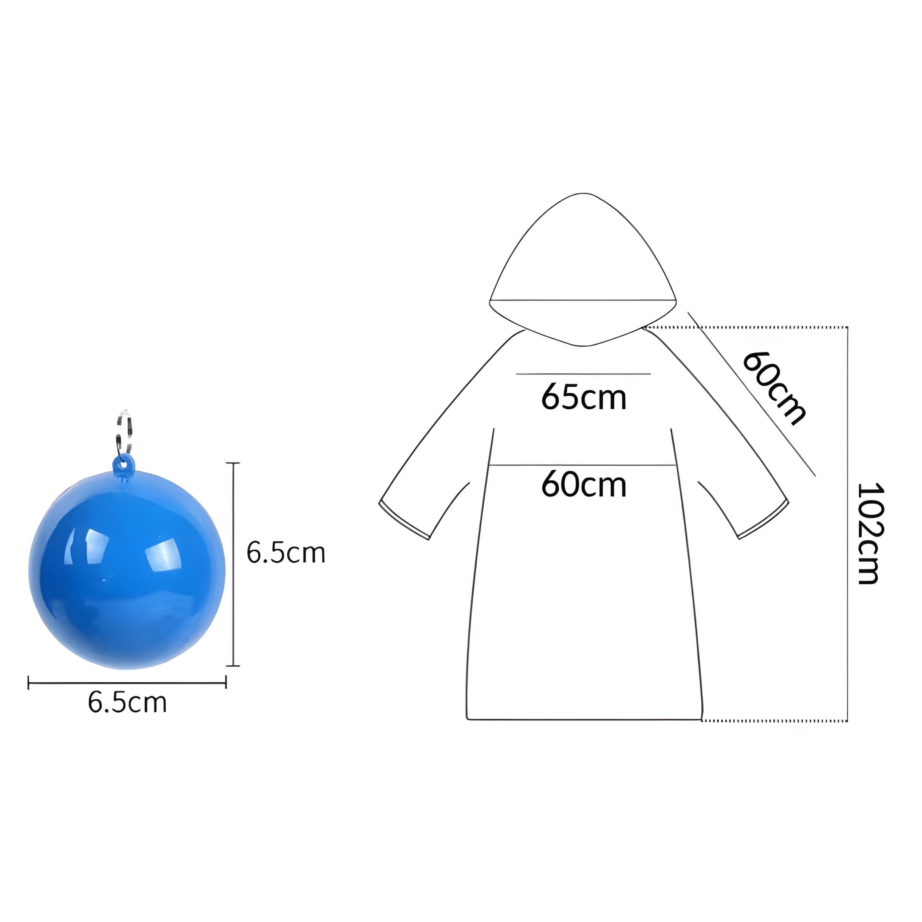 Portable Disposable Raincoat Keychain for Camping, Travel, Outdoors, School 3 Pcs