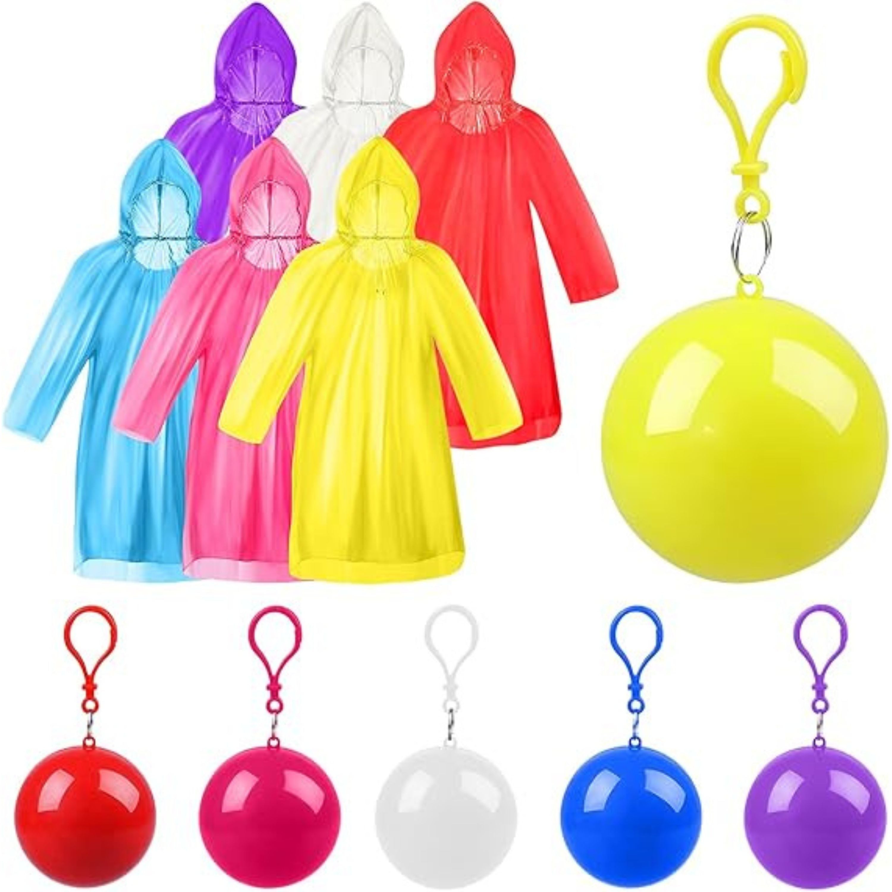 Portable Disposable Raincoat Keychain for Camping, Travel, Outdoors, School 3 Pcs