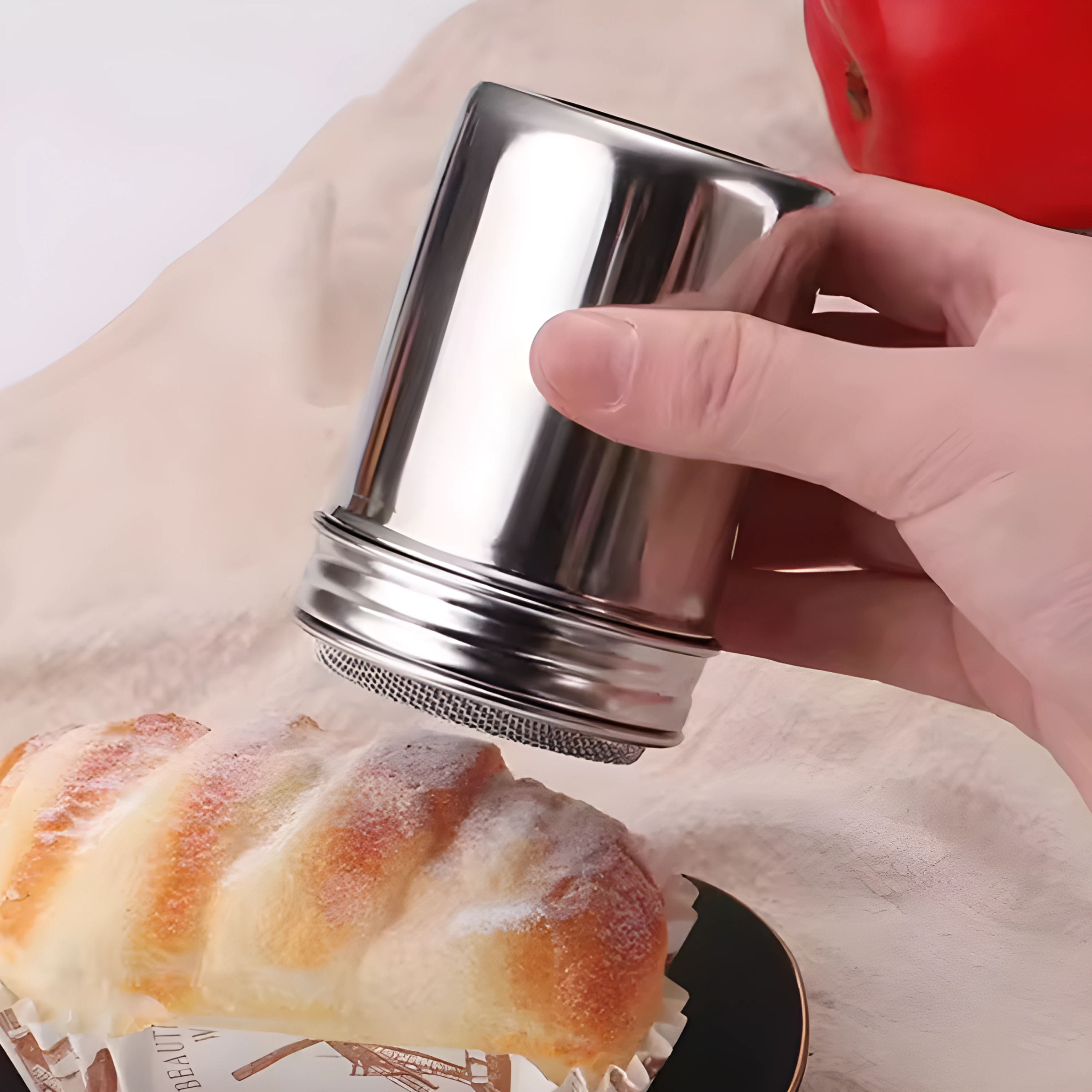 Kitcheniva Stainless Steel Powdered Sugar Cinnamon Can Shaker Duster with Fine Mesh Lid