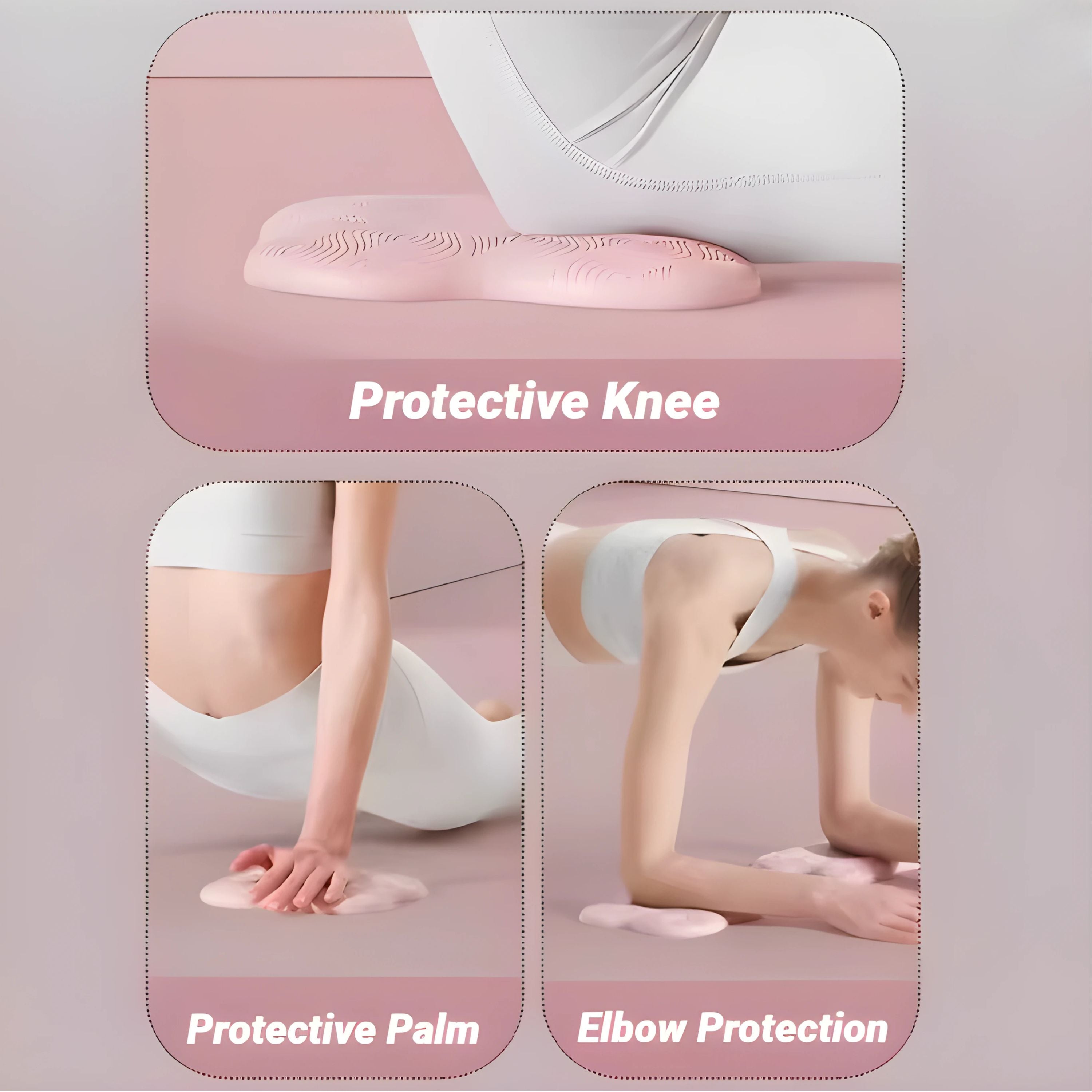 Anti Slip Yoga Kneeling Protective Pad 2 Pcs Pink