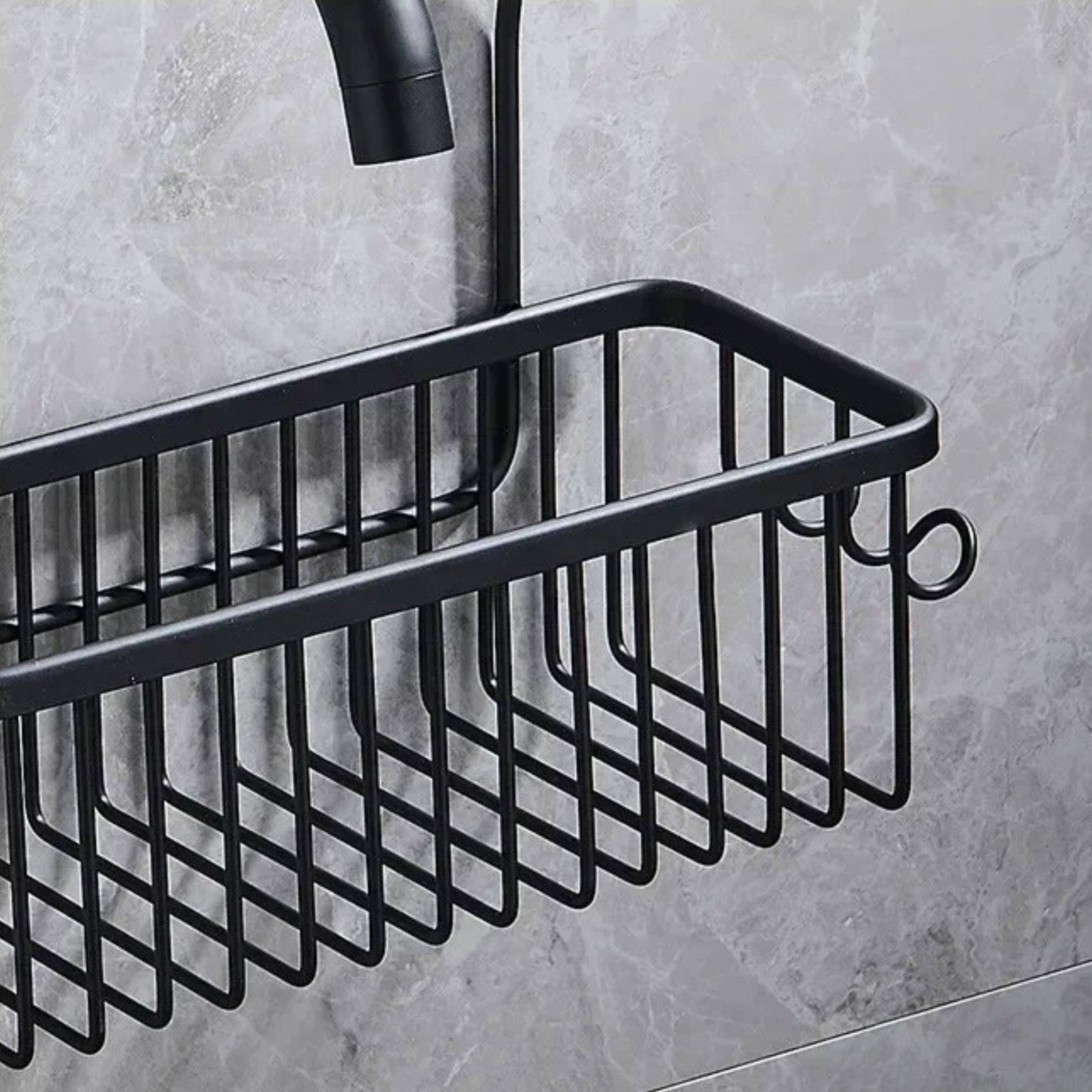 Black Aluminium Hang-On Bathroom Shelf