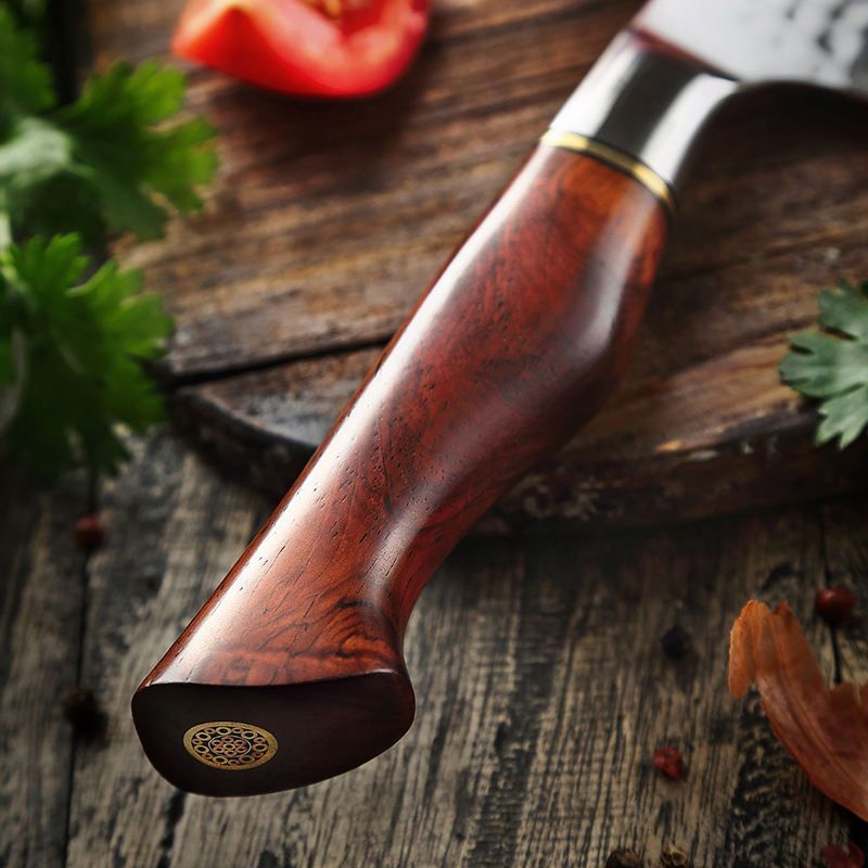 Kitcheniva 8" 73 Layer Damascus Powder Steel Chefs Knife with Rose Wood Handle