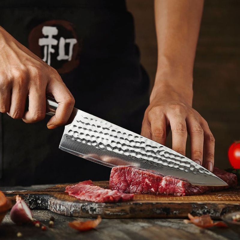 Kitcheniva 8-Inch 73 Layer Damascus Powder Steel Chefs Knife with Rose Wood Handle