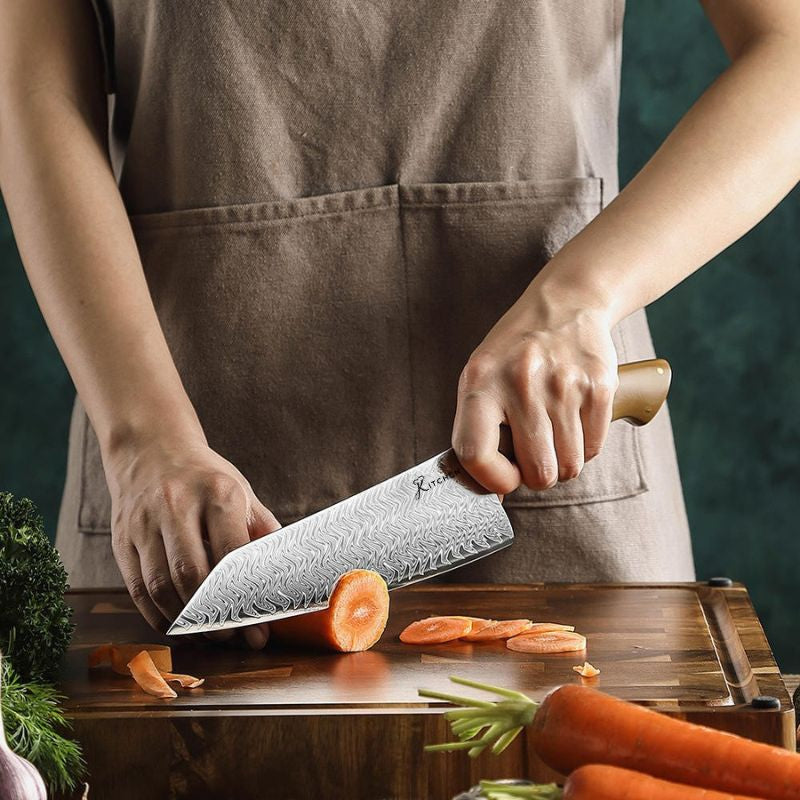 Kitcheniva 3-Piece 67 Layer Damascus Steel Kitchen Knife Set with Micarta Handle