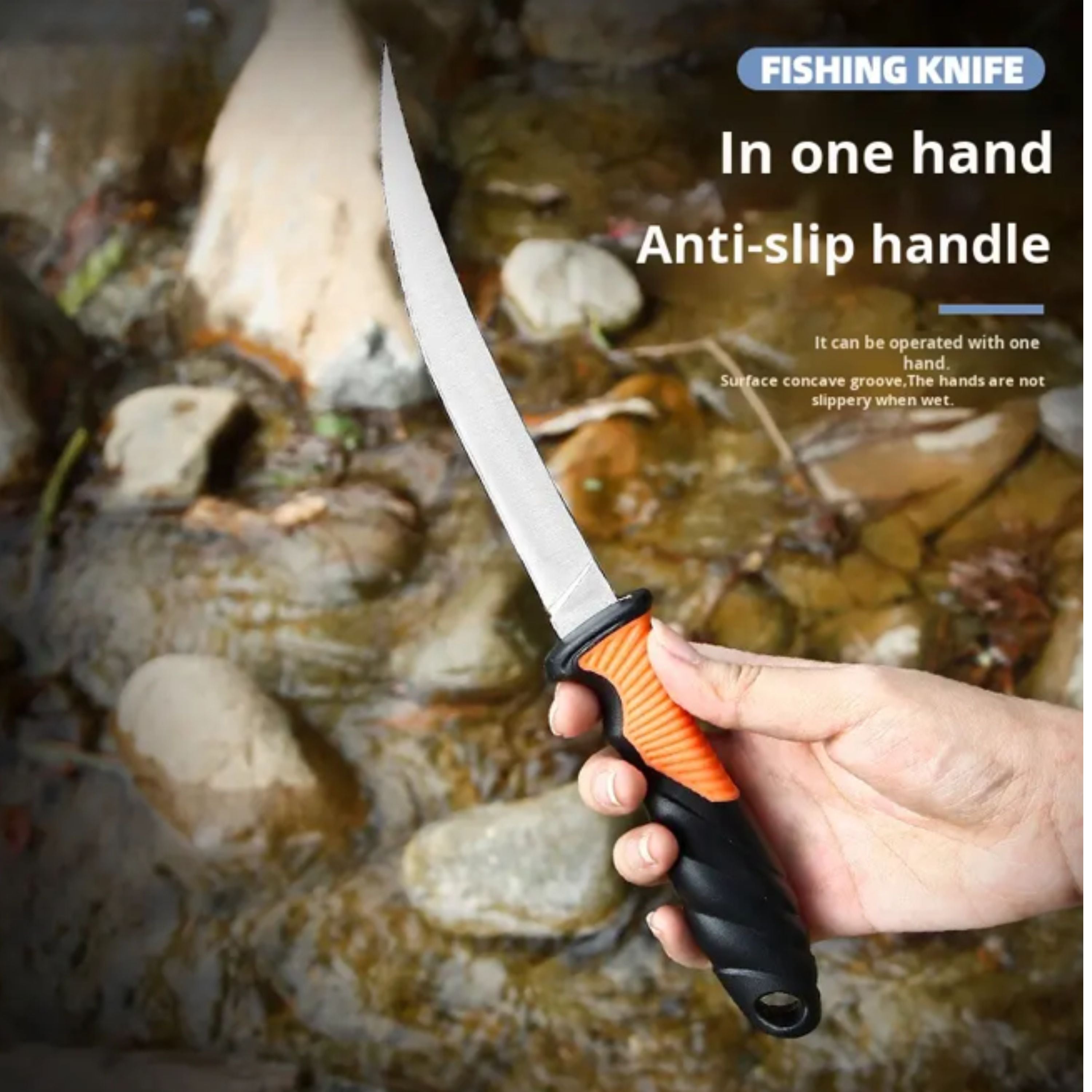 Kitcheniva 6” Stainless Steel Fillet Knife with Blade Cover, Boning Knife