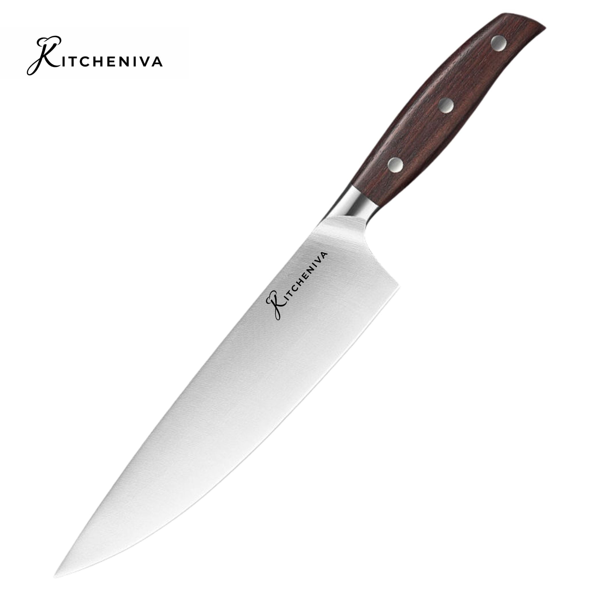 Kitcheniva 8" German Stainless Steel Chefs Knife with Sandal Wood Handle
